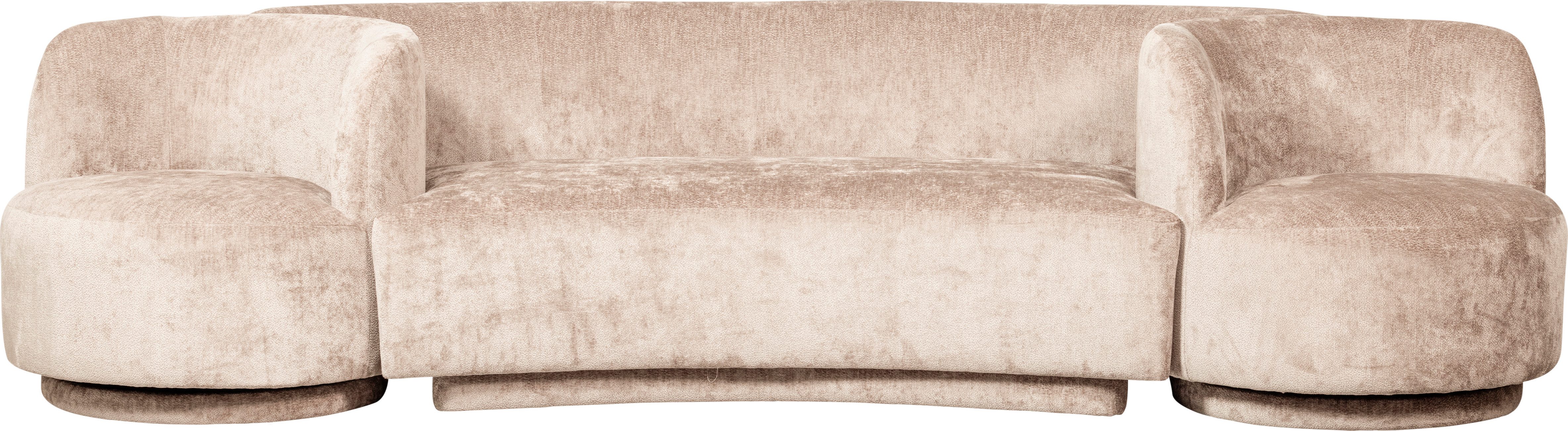 WOOOD Loungebank Combi-Popular: Bank + fauteuil met grof chenille gevoerd, breedte 370 cm