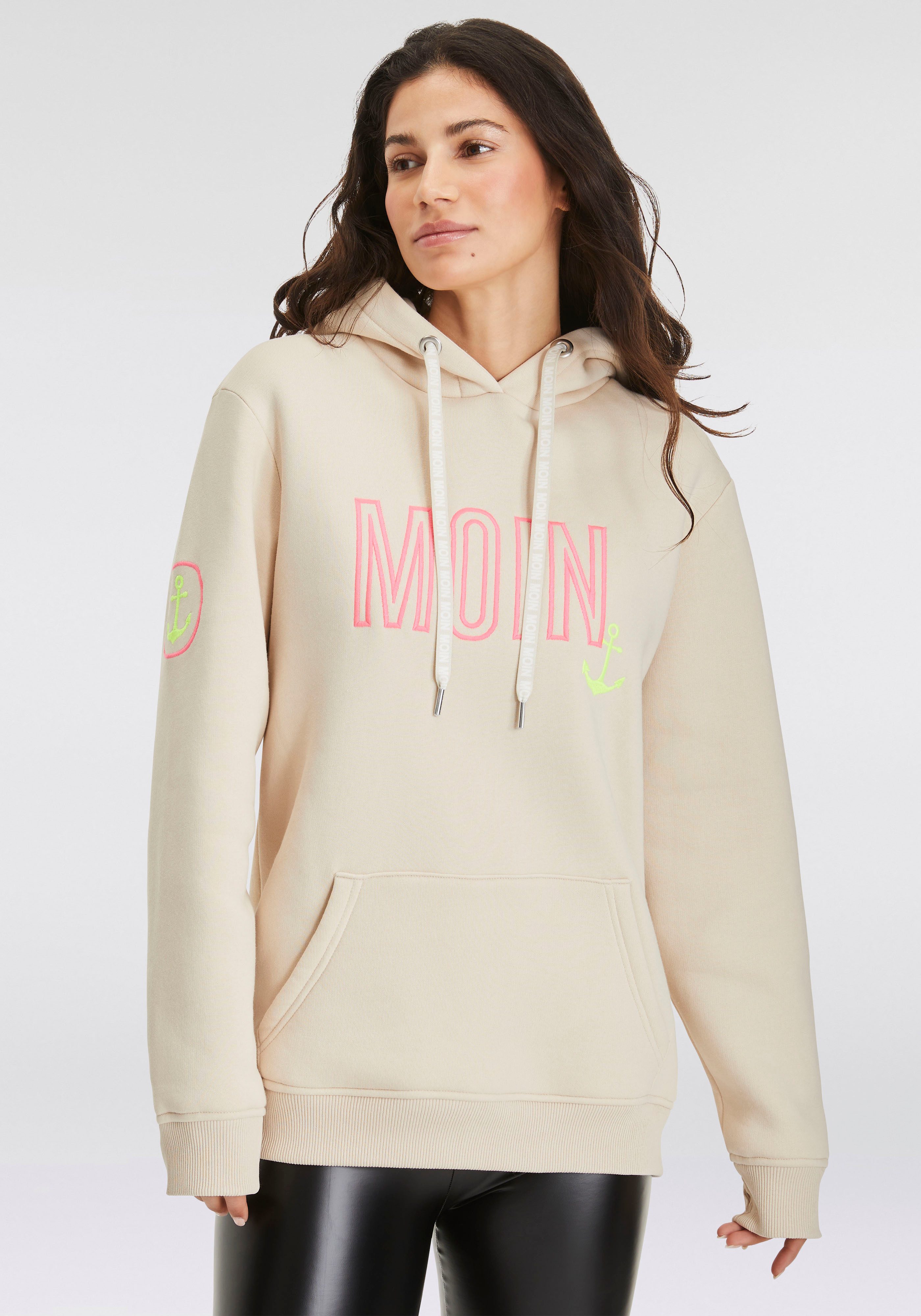 Zwillingsherz Hoodie Limited Edition met capuchon, geborduurd "moin" en ankerontwerp, exclusief bij otto