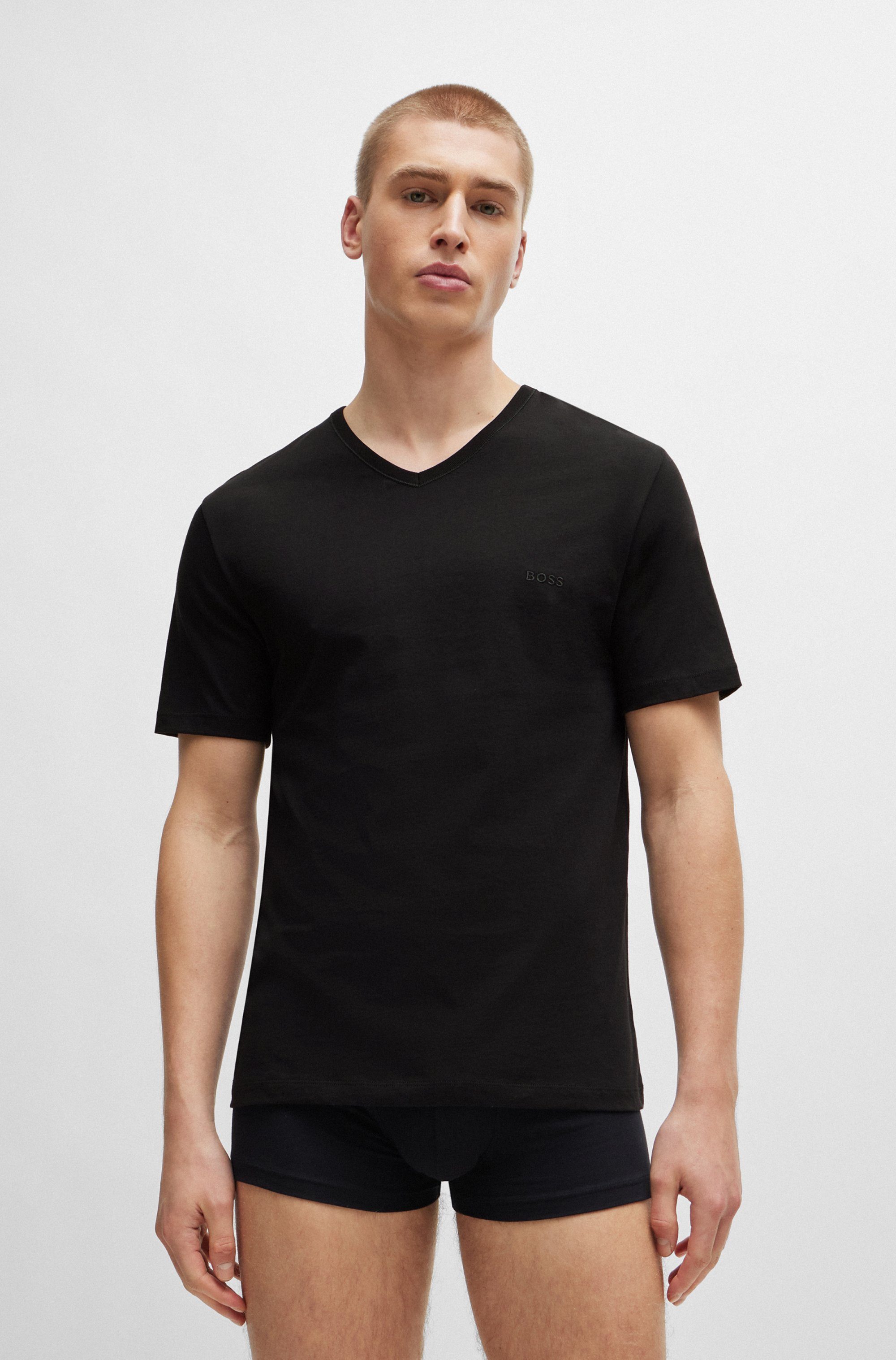 BOSS Shirt met V-hals T-shirt VN 3P Co (set)