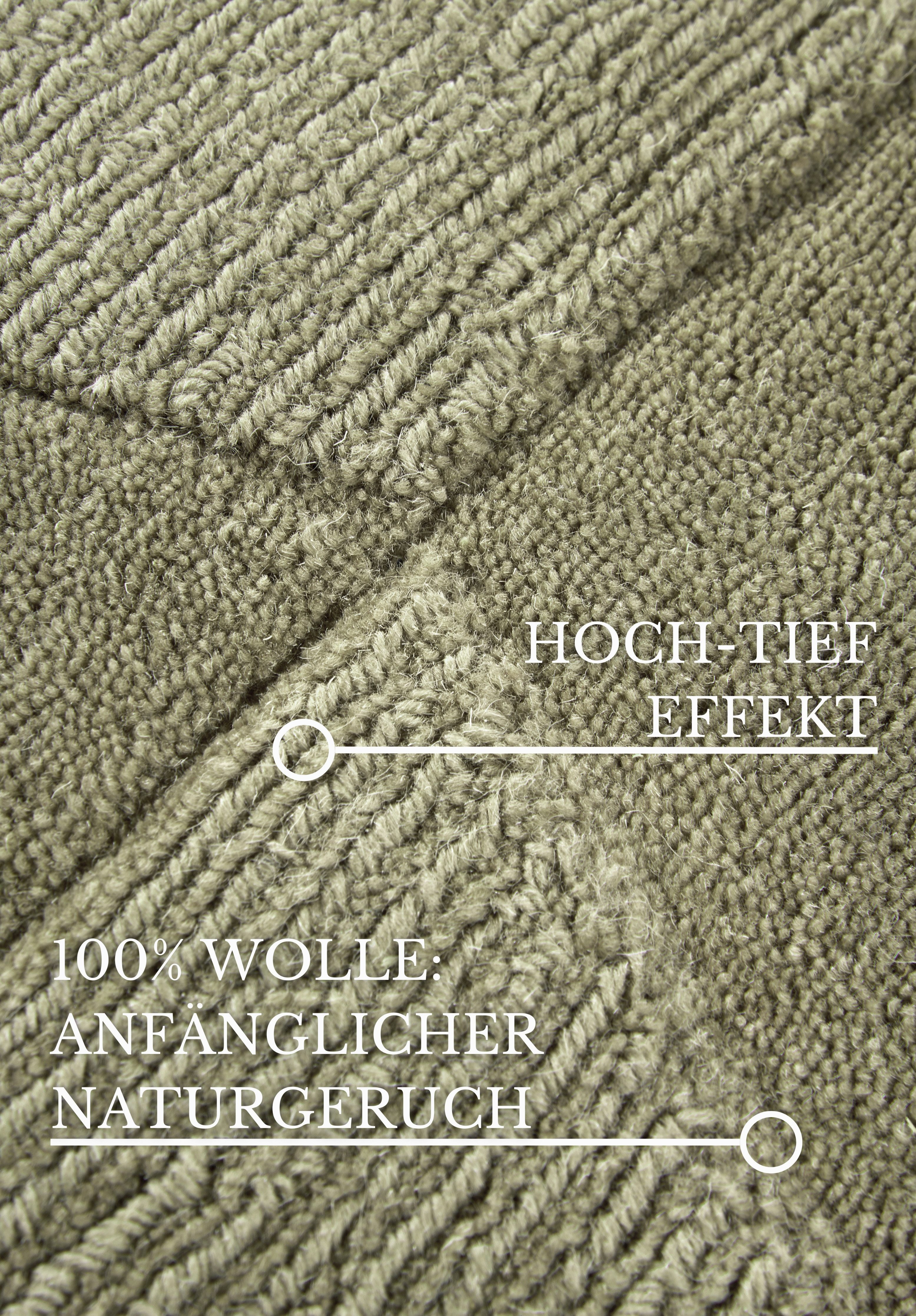 Villeroy & Boch Wollen kleed Ursule Loper, handgeweven, wol, natuur, woonkamer, geometrie, boho