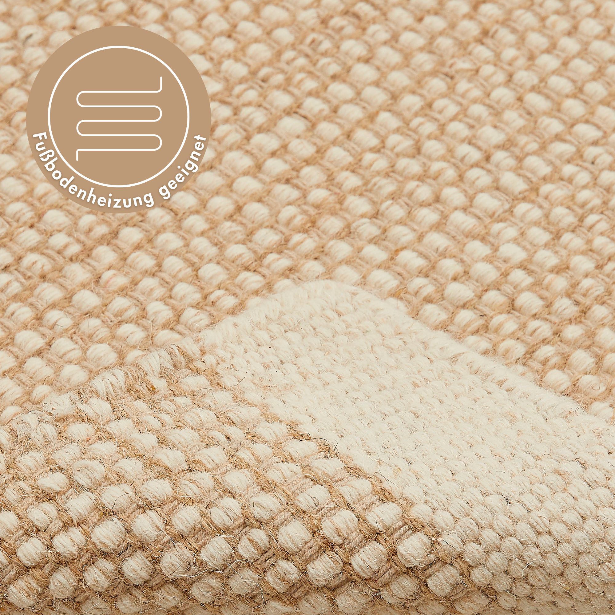 LUXOR living Wollen kleed Visby Handgeweven vloerkleed, platweefsel, met de hand geweven, zuivere wol