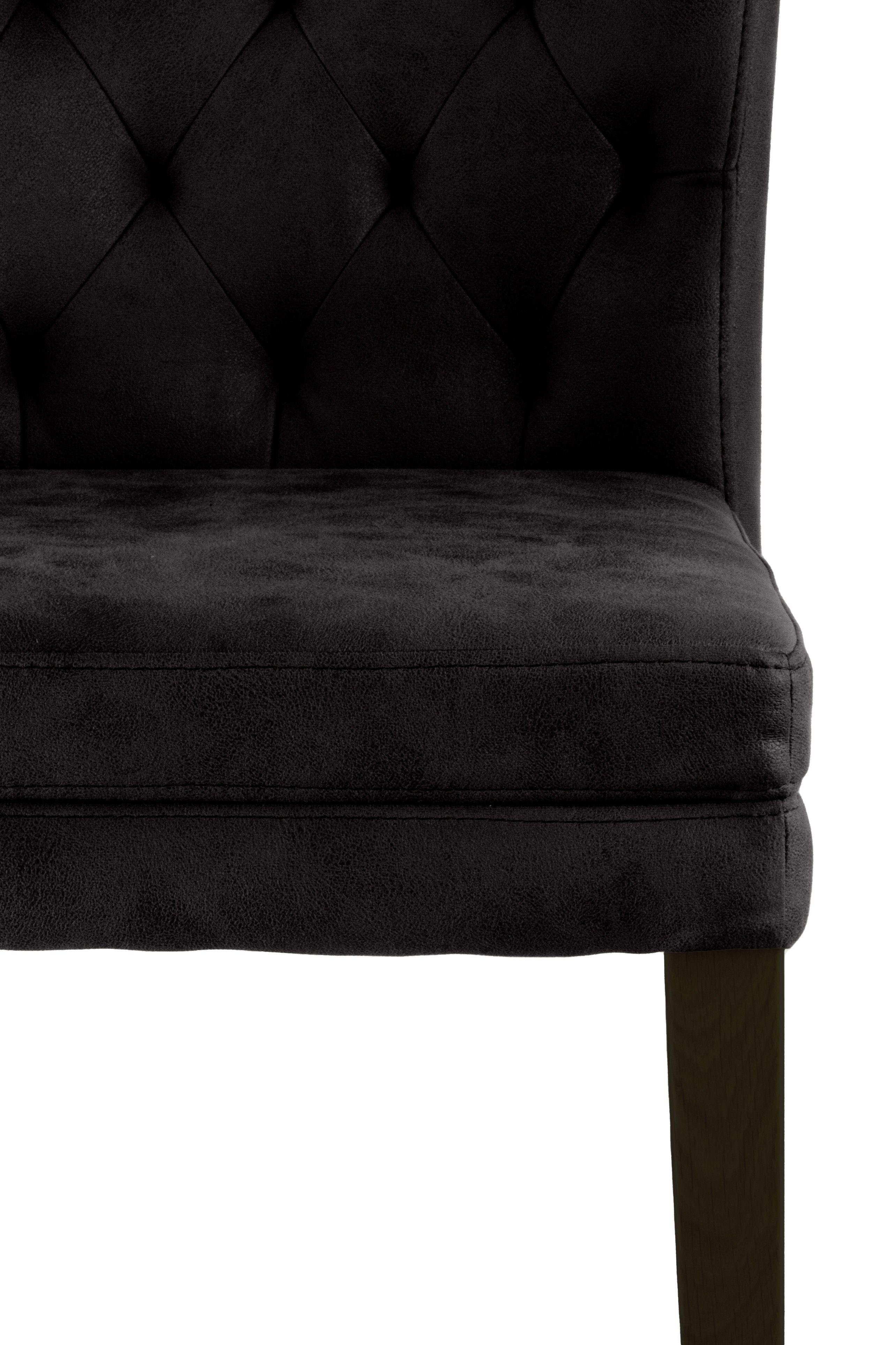 Home affaire Stoel met 4 poten Colorado prettige bekleding, frame massief hout wengé of naturel-eiken (set, 2 stuks)
