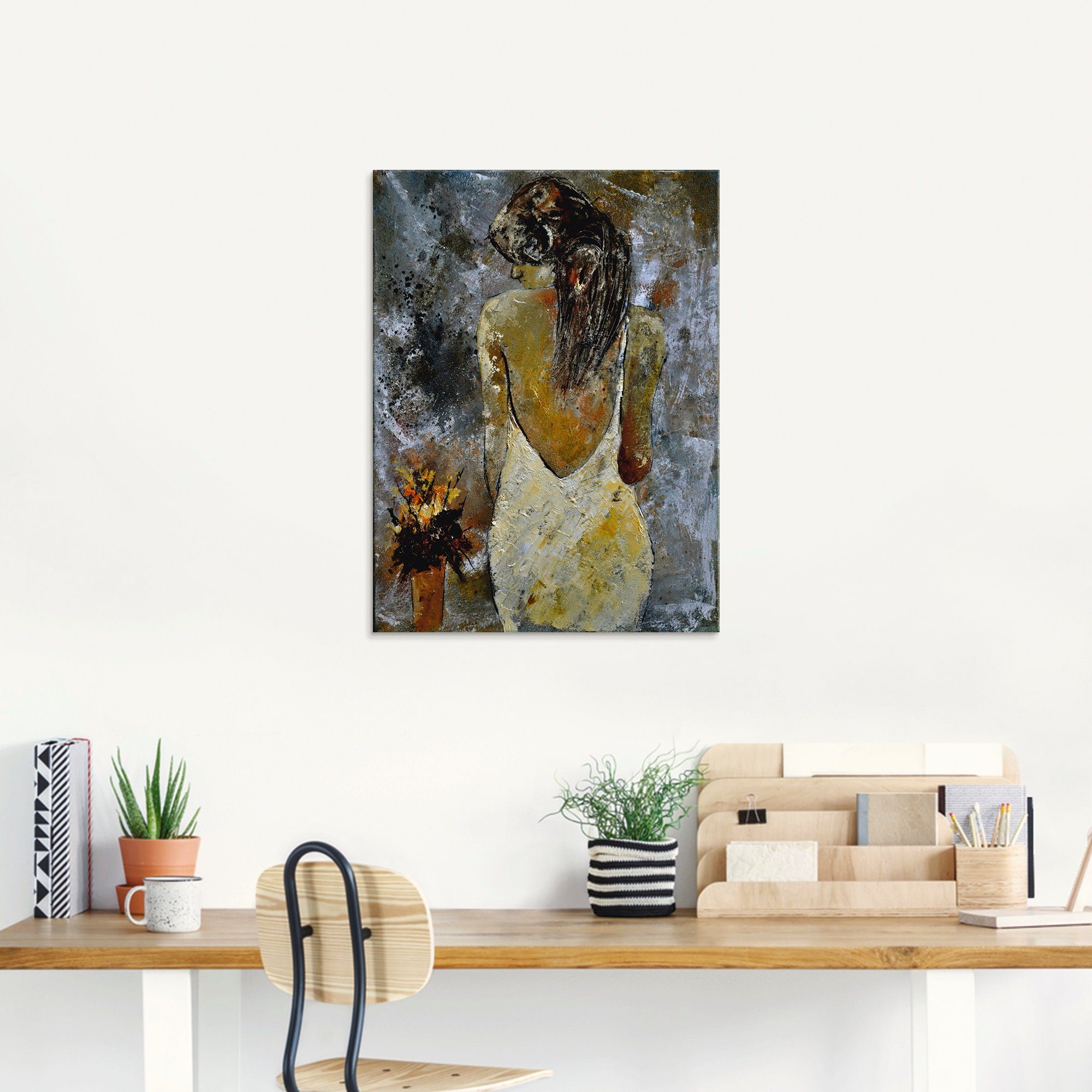 Artland Print op glas Jonge vrouw in verschillende maten