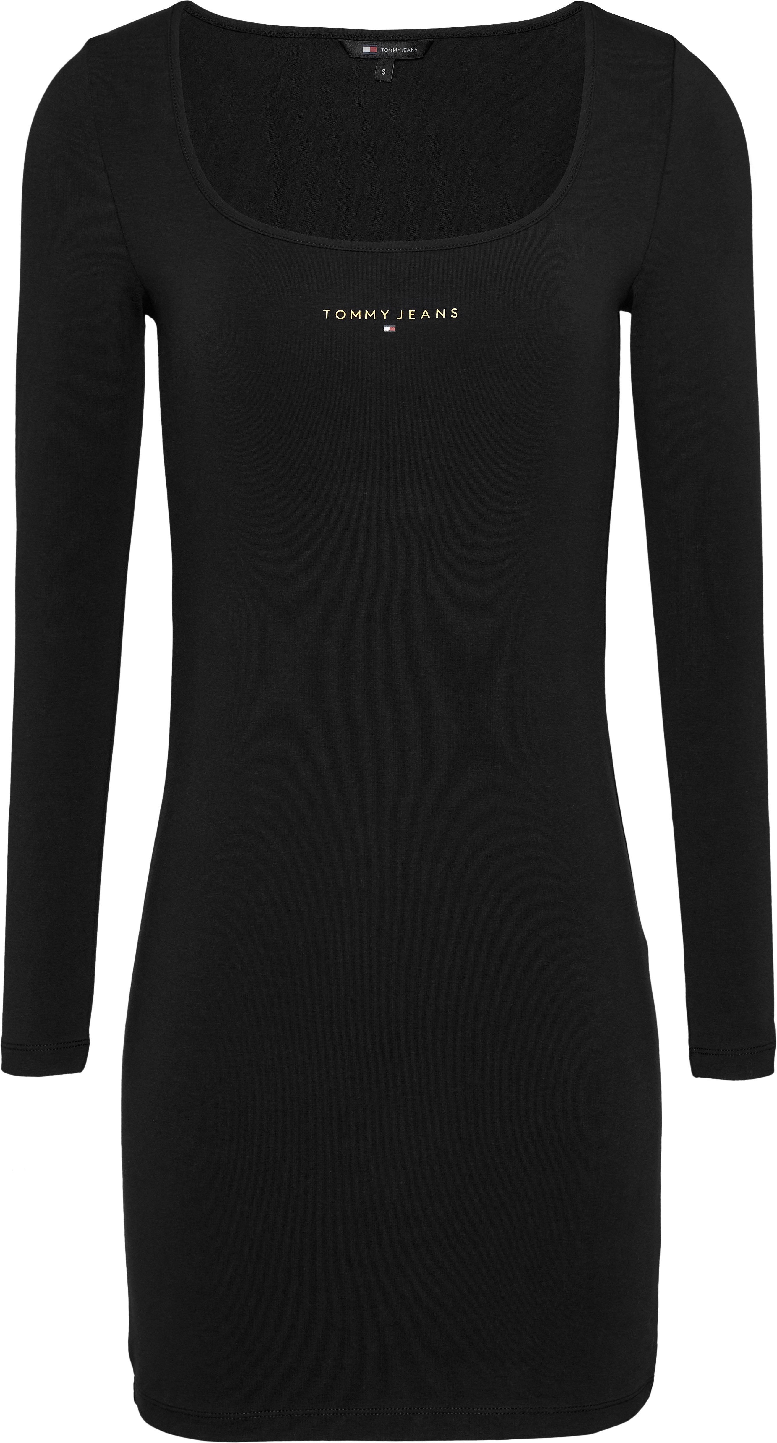 TOMMY JEANS Jerseyjurk TJW METALLIC LINEAR BODYCON met metallic-kleurige lineaire logo-opdruk