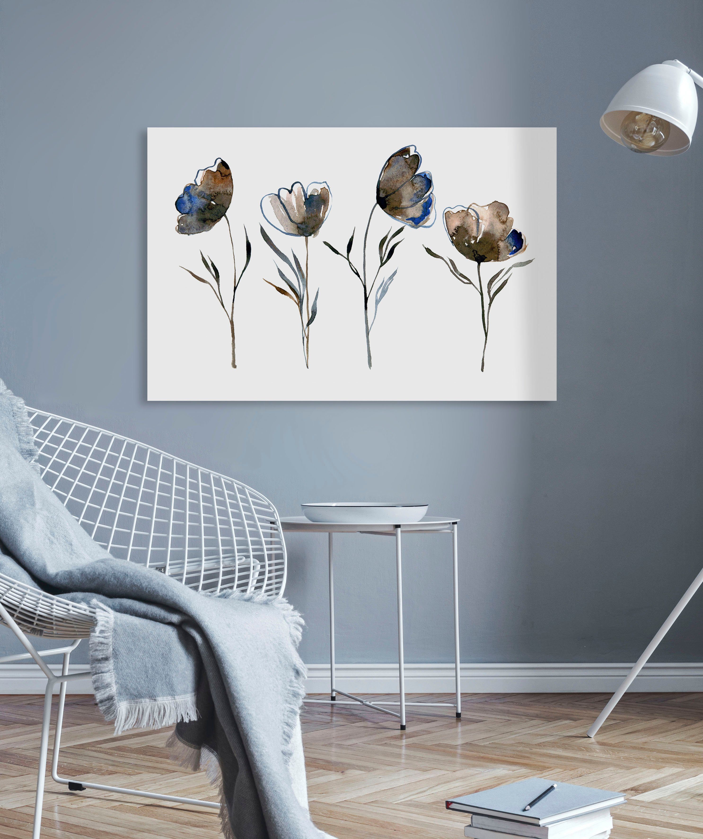 queence Artprint op linnen Bloemen Premium canvasstof, handgemaakt in Duitsland