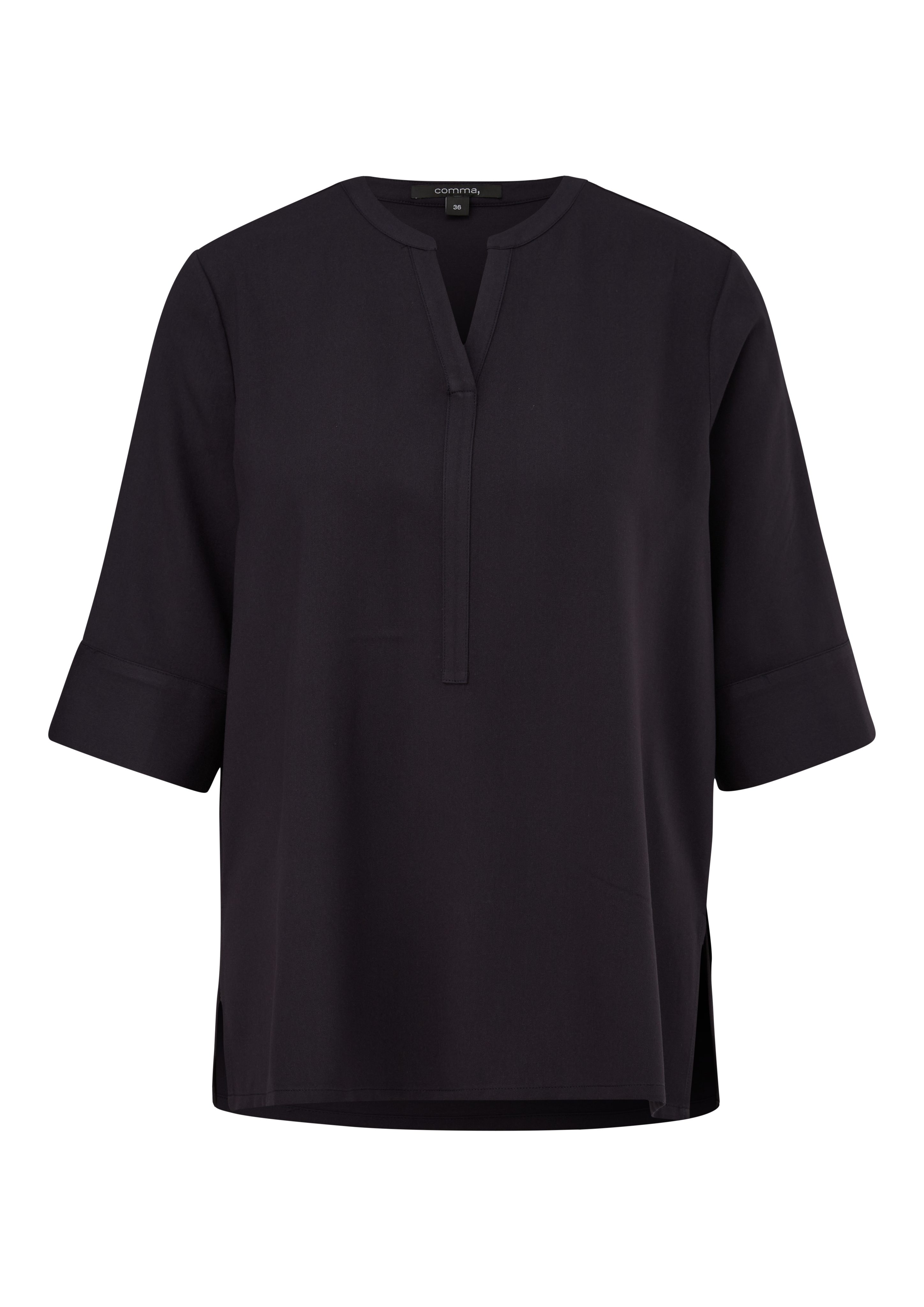 Comma Blouse met korte mouwen van een viscose-mix