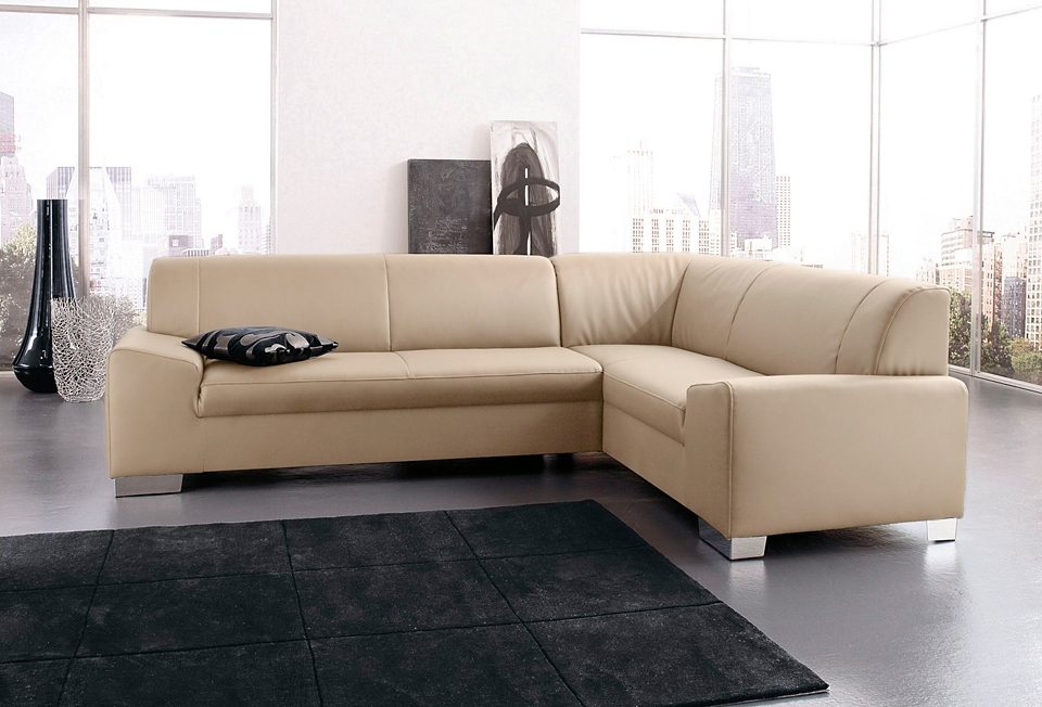 DOMO collection Hoekbank Alisson L-vorm stevig zitcomfort, optioneel met bedfunctie