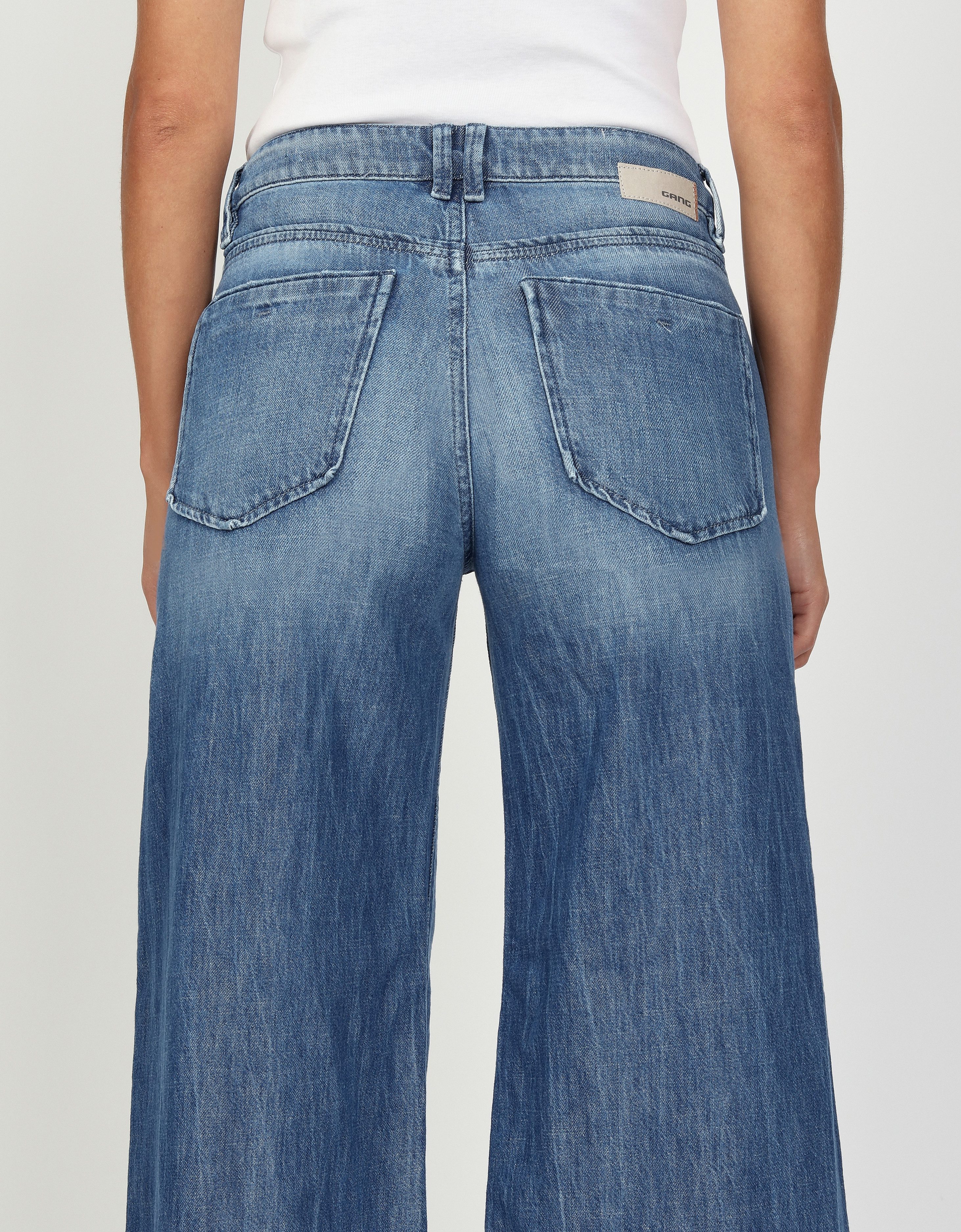 GANG Wijde jeans 94MONA met wijde pijpen en open zoom
