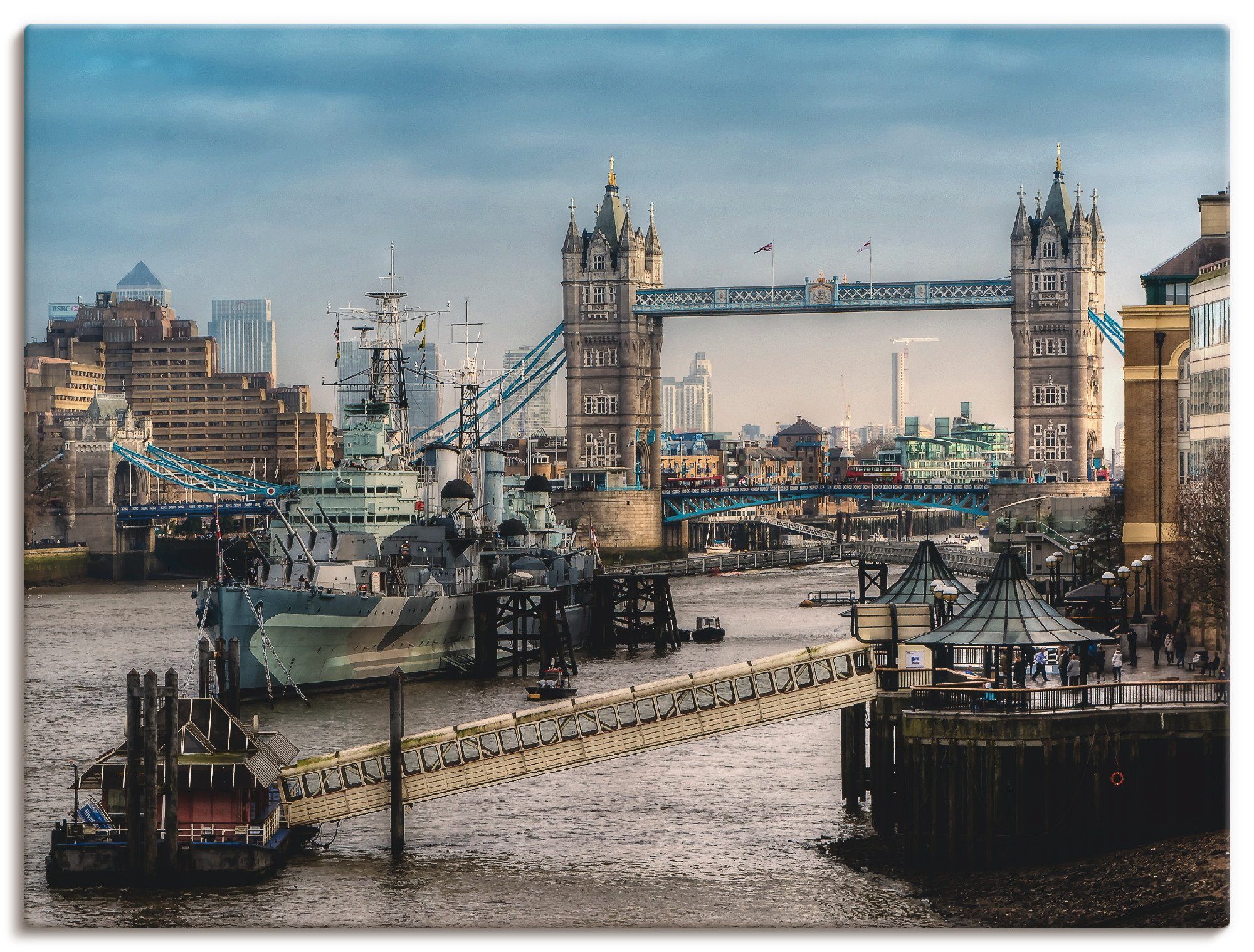 Artland Artprint Londen - Tower Bridge in vele afmetingen & productsoorten -artprint op linnen, poster, muursticker / wandfolie ook geschikt voor de badkamer (1 stuk)