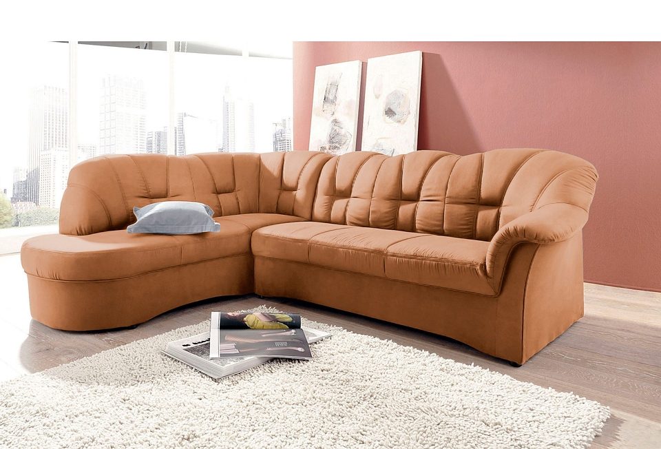 DOMO collection Hoekbank Papenburg, tijdloze rugsteppingen, elegante armleuning, L-vorm