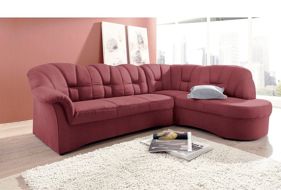 DOMO collection Hoekbank Papenburg, tijdloze rugsteppingen, elegante armleuning, L-vorm