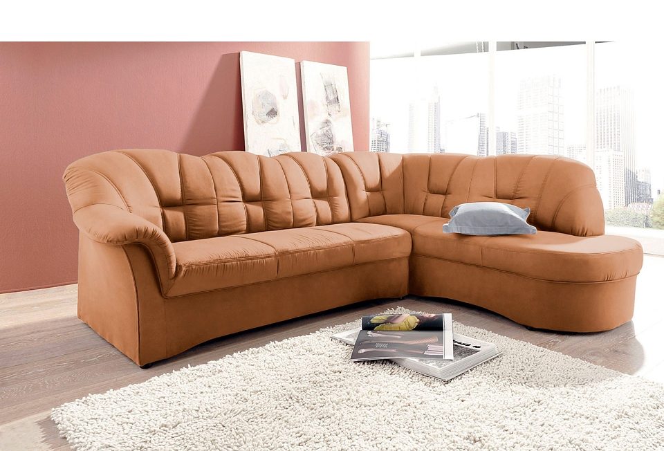 DOMO collection Hoekbank Papenburg, tijdloze rugsteppingen, elegante armleuning, L-vorm