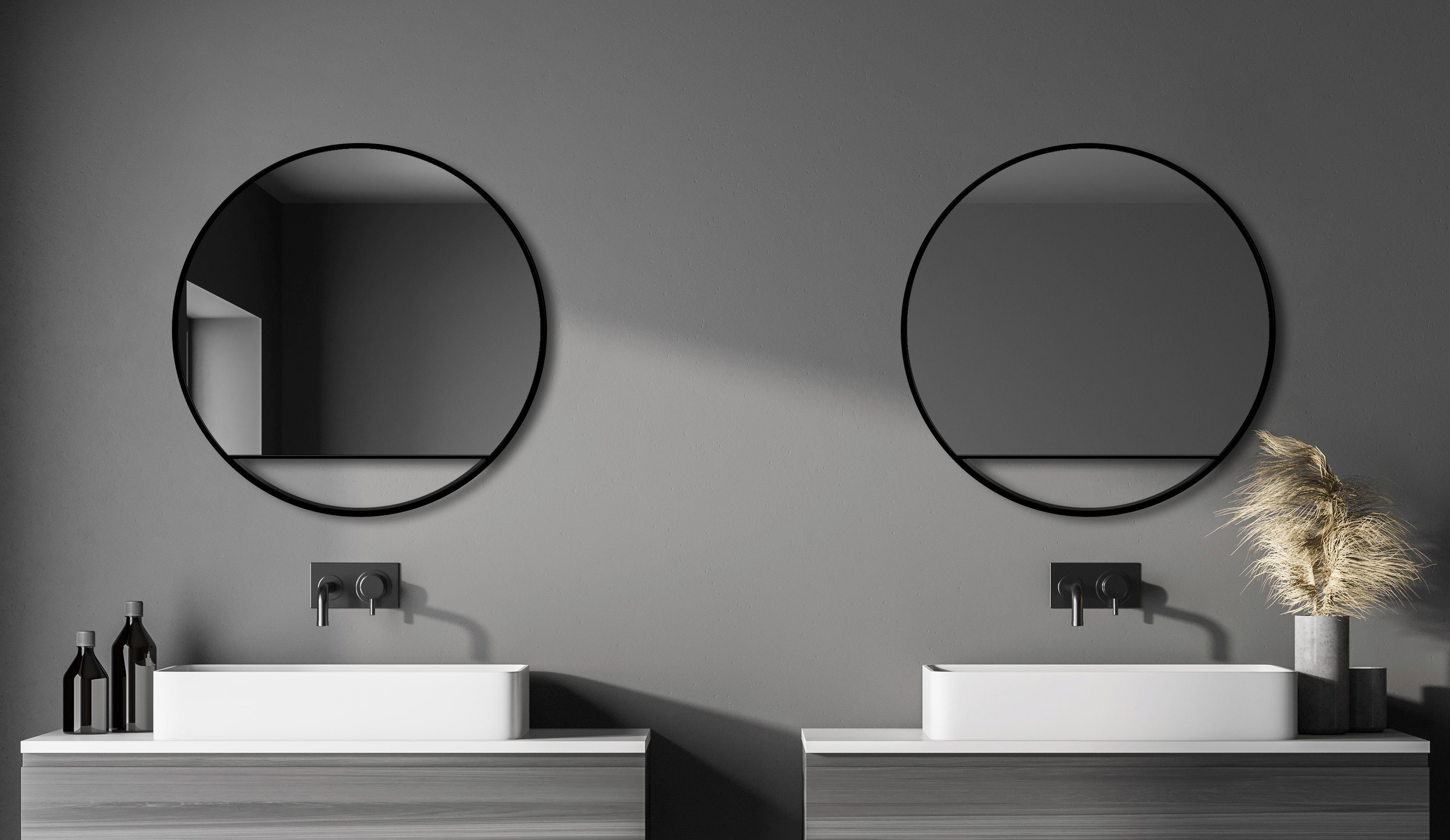Talos Wandspiegel decoratieve ronde spiegel met aluminiumframe, ø 80 cm