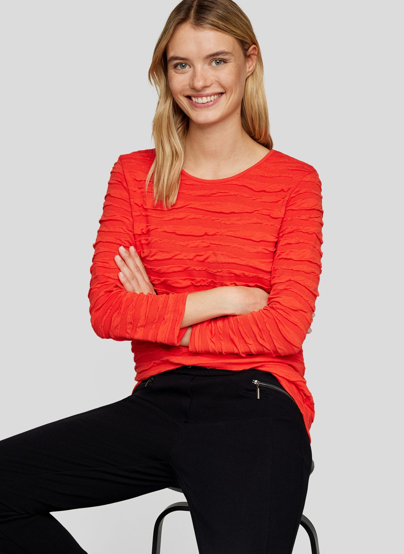 Rabe Shirt met 3/4 mouwen met golfstructuur