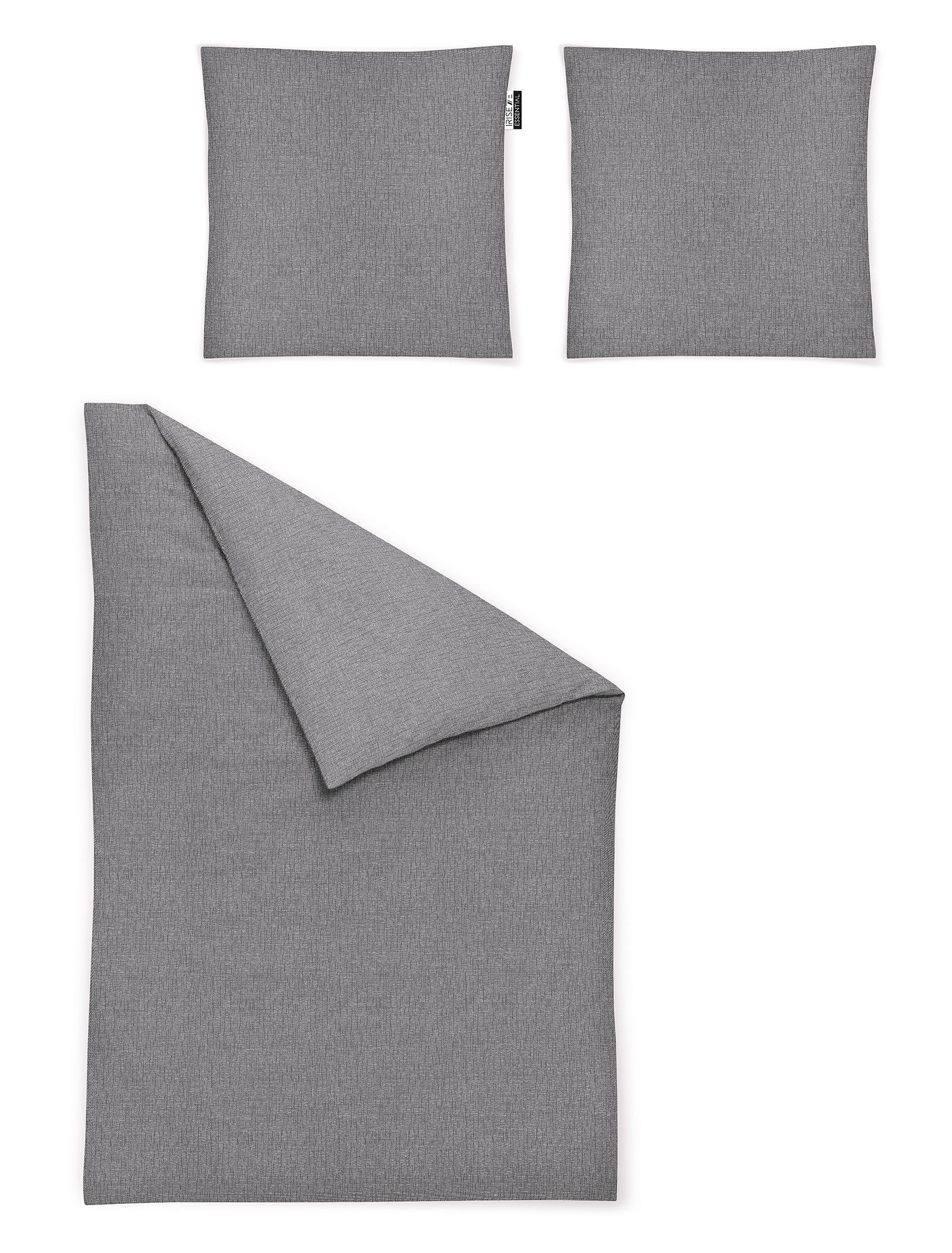 Irisette Overtrekset Carla in afm. 135x200, 155x220 of 200x200 cm Dekbedovertrek van katoen, dekbedovertrek met ritssluiting dekbedovertrekken grijs