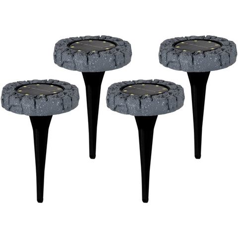 näve Led-tuinlamp Led-solar vloerlamp Vloerlamp met een grondpen, set van 4 (4 stuks)