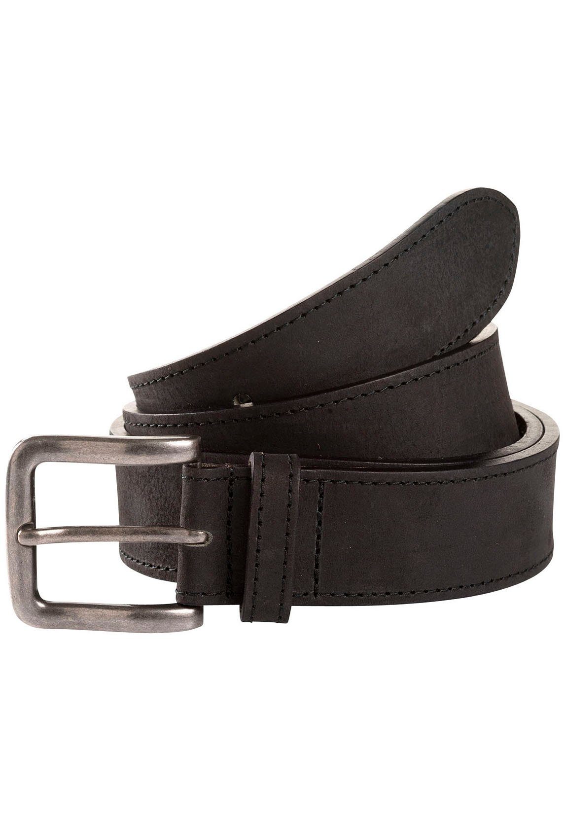 Tom Tailor Leren riem TTBILLY 3,5 cm brede herenriem, jeans en casual, velourslook heren riemen maat 85 zwart
