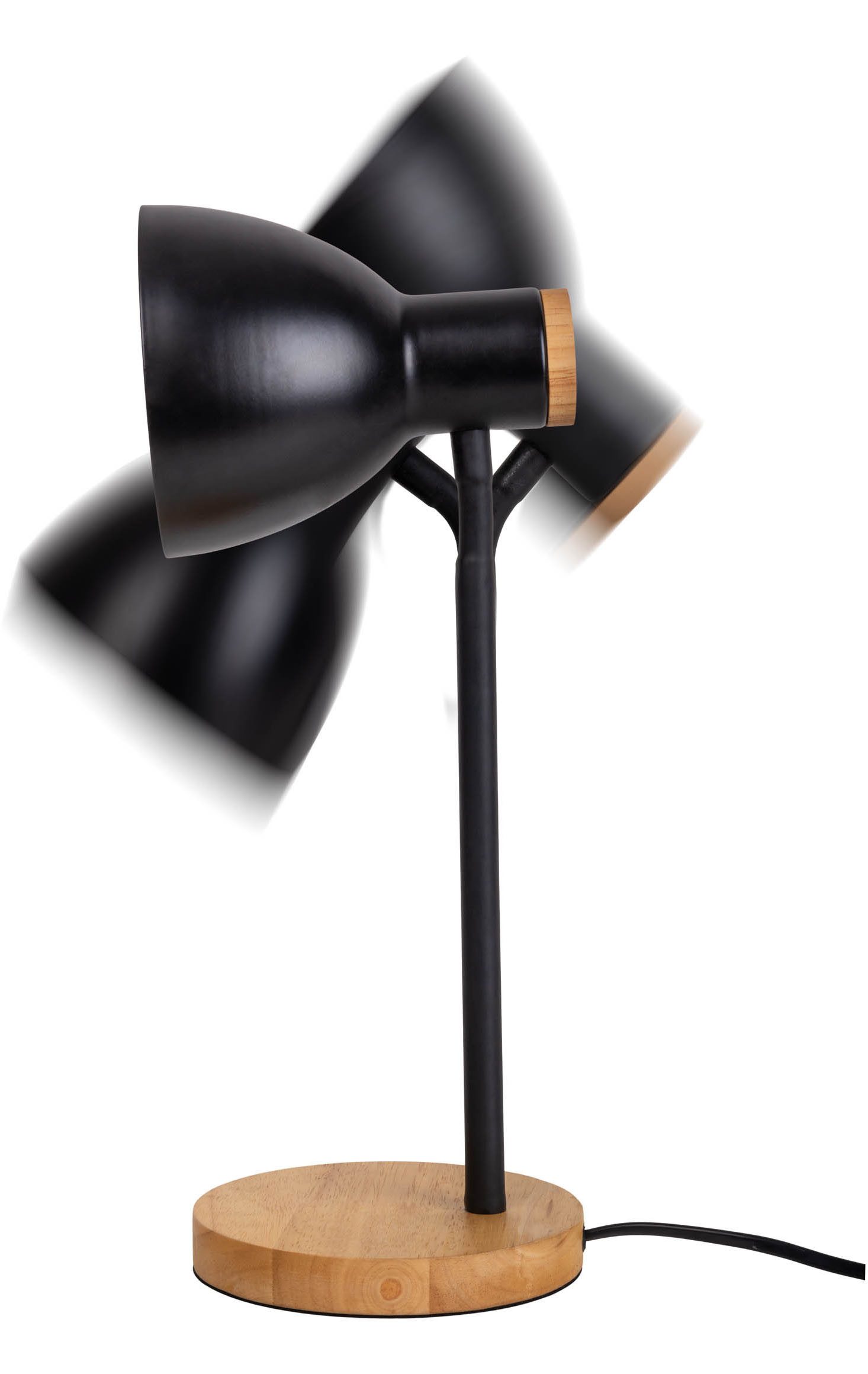 näve Bureaulamp Marie Voet en kap deels van hout, kap flexibel beweegbaar, E14 (1 stuk)