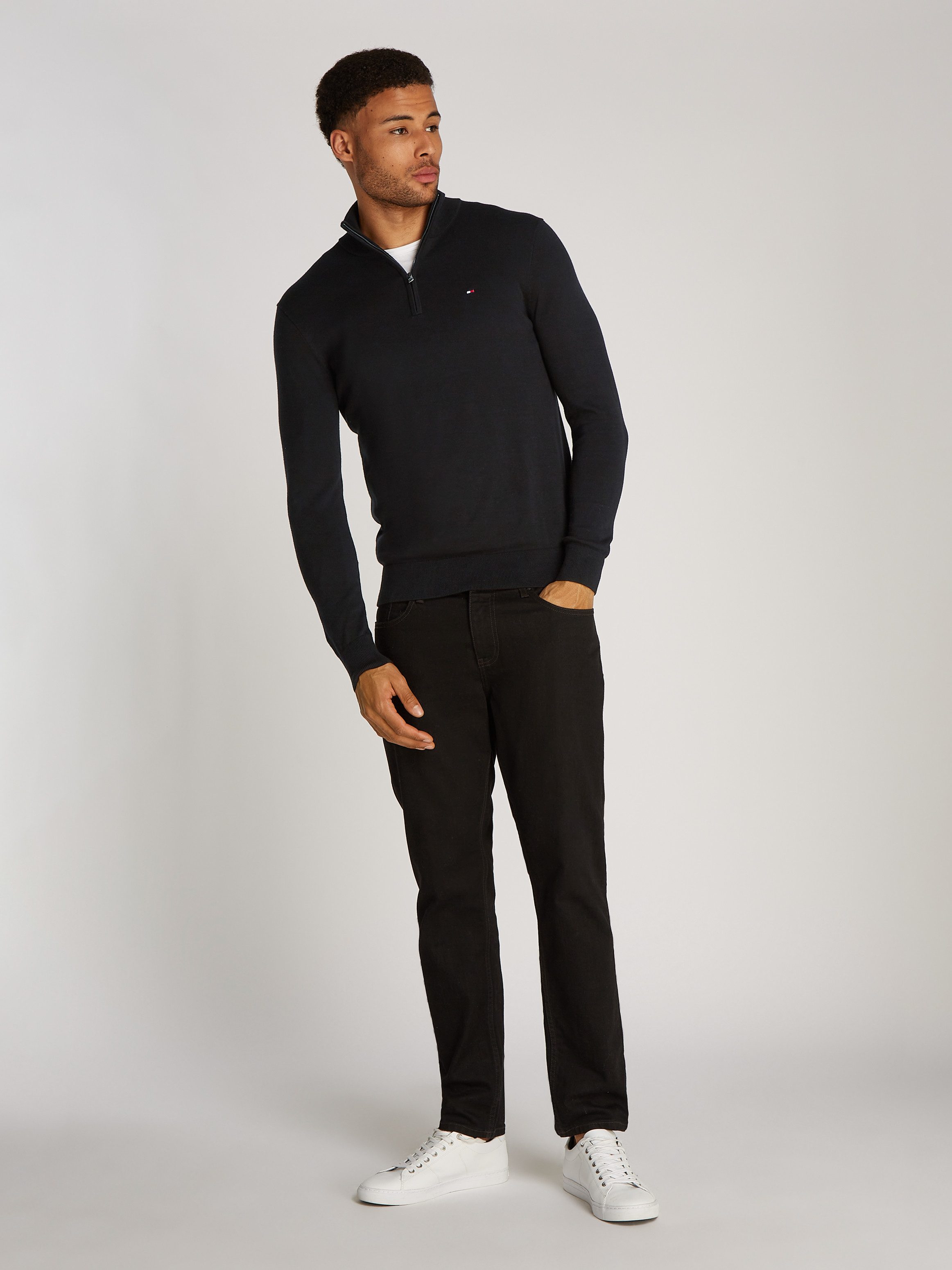 Tommy Hilfiger Schipperstrui ESSENTIAL COTTON ZIP MOCK