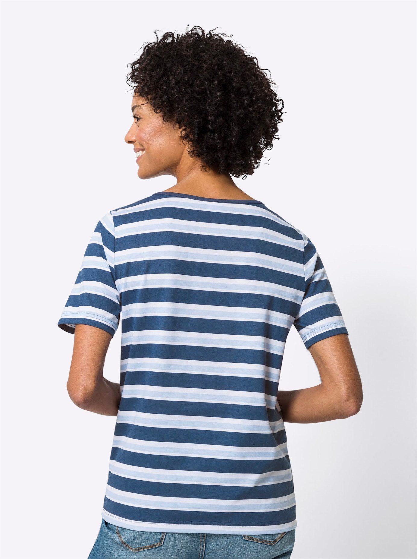 Classic Basics Shirt met ronde hals Gestreept shirt (1-delig)