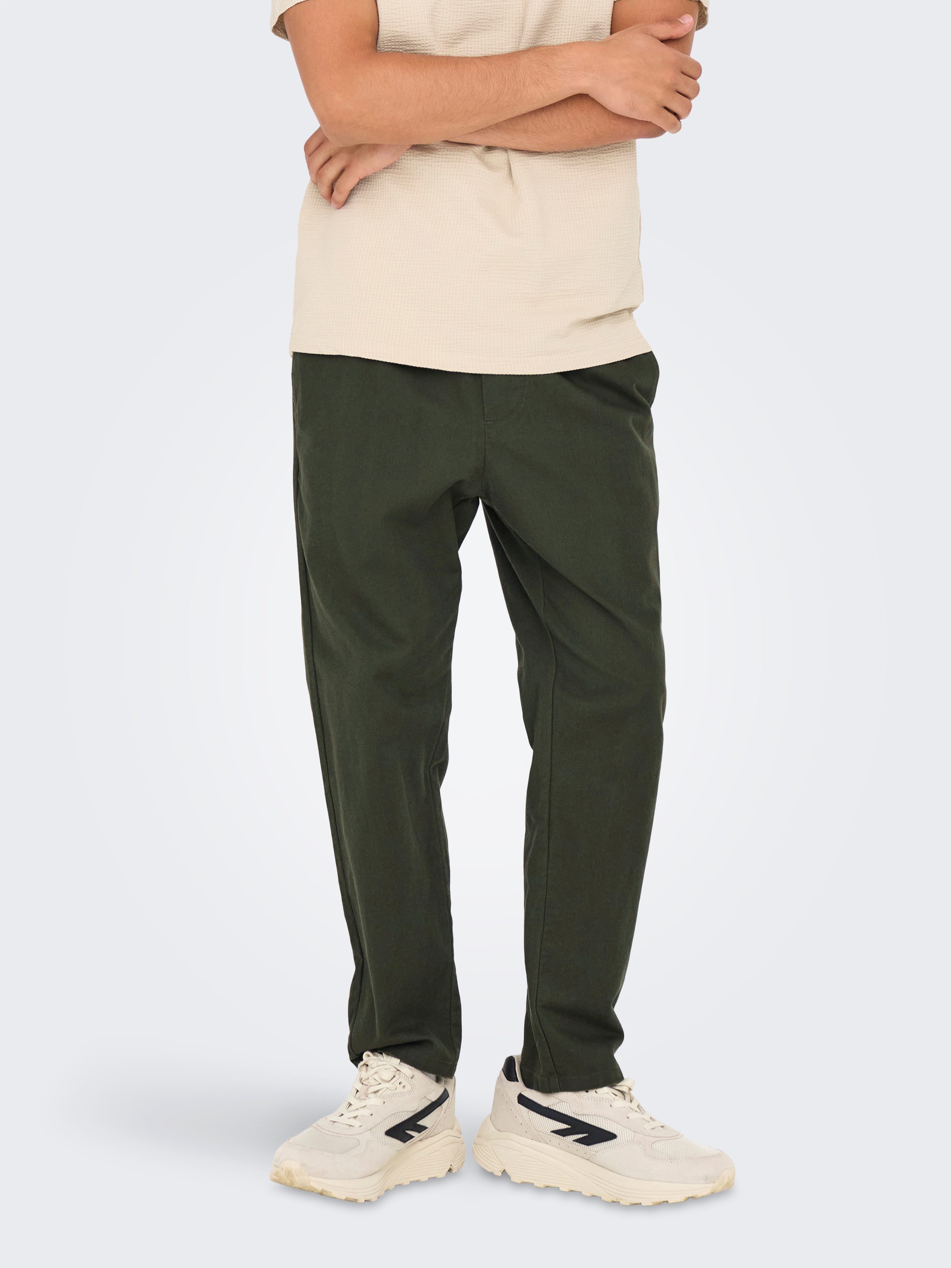 ONLY & SONS Stoffen broek ONSLINUS CROP 0007 COT LIN PNT NOOS