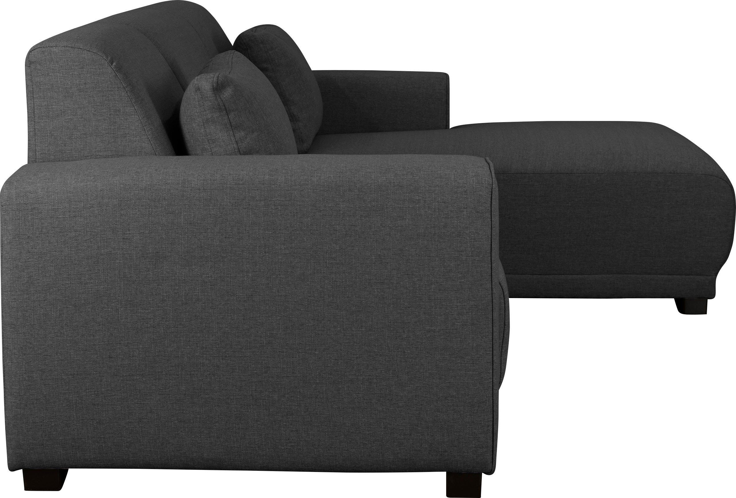 Home affaire Hoekbank BORNHOLM L-vorm met chaise longue, afmetingen B/D/H: 234/162/85 cm Recamiere links of rechts bestelbaar, golfvering, inclusief 2 kussens