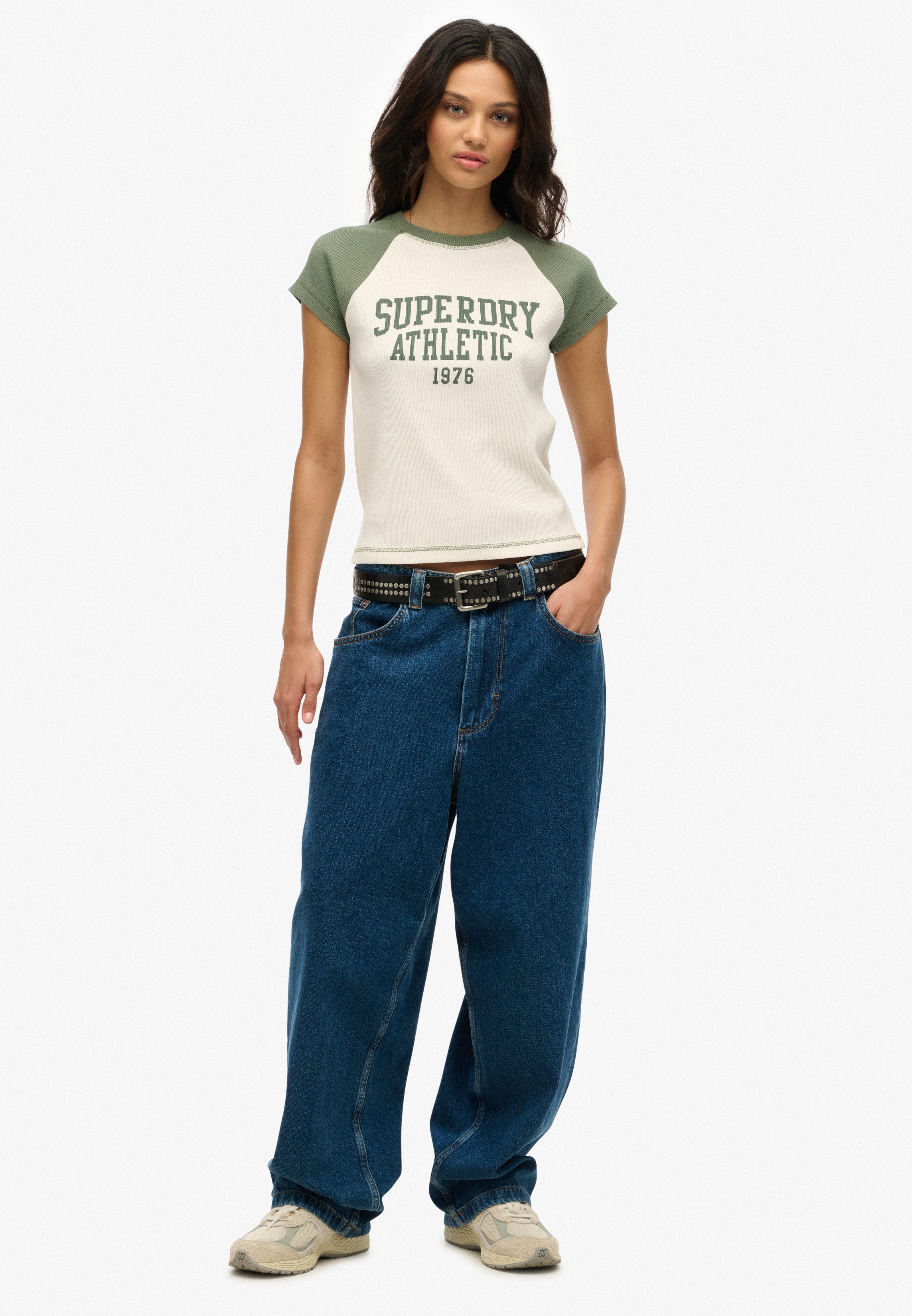 Superdry Shirt met print ATH ESS RAGLAN CAP SLEEVE TEE