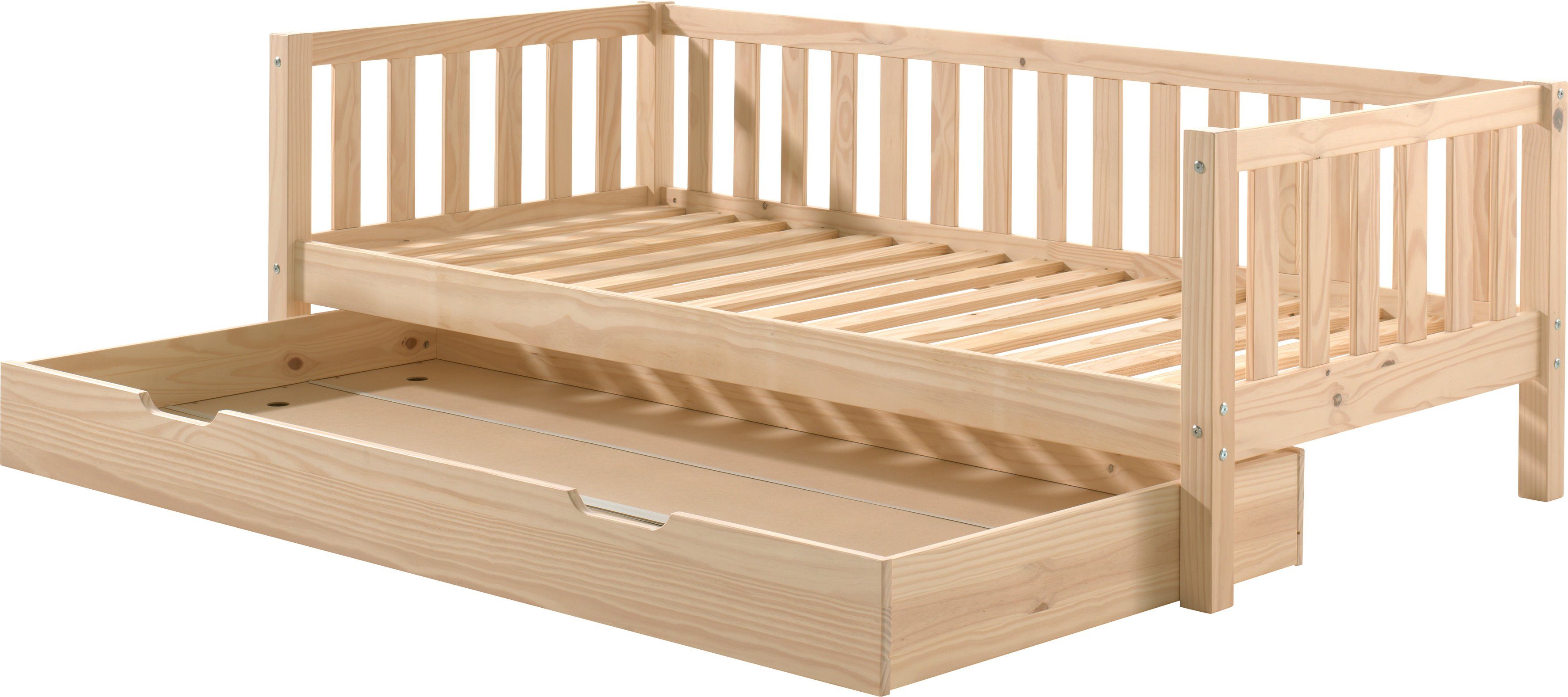 Vipack 1-persoonsledikant Sprossenomranding, massief dennenhout, stevig gebouwd en tijdloos design