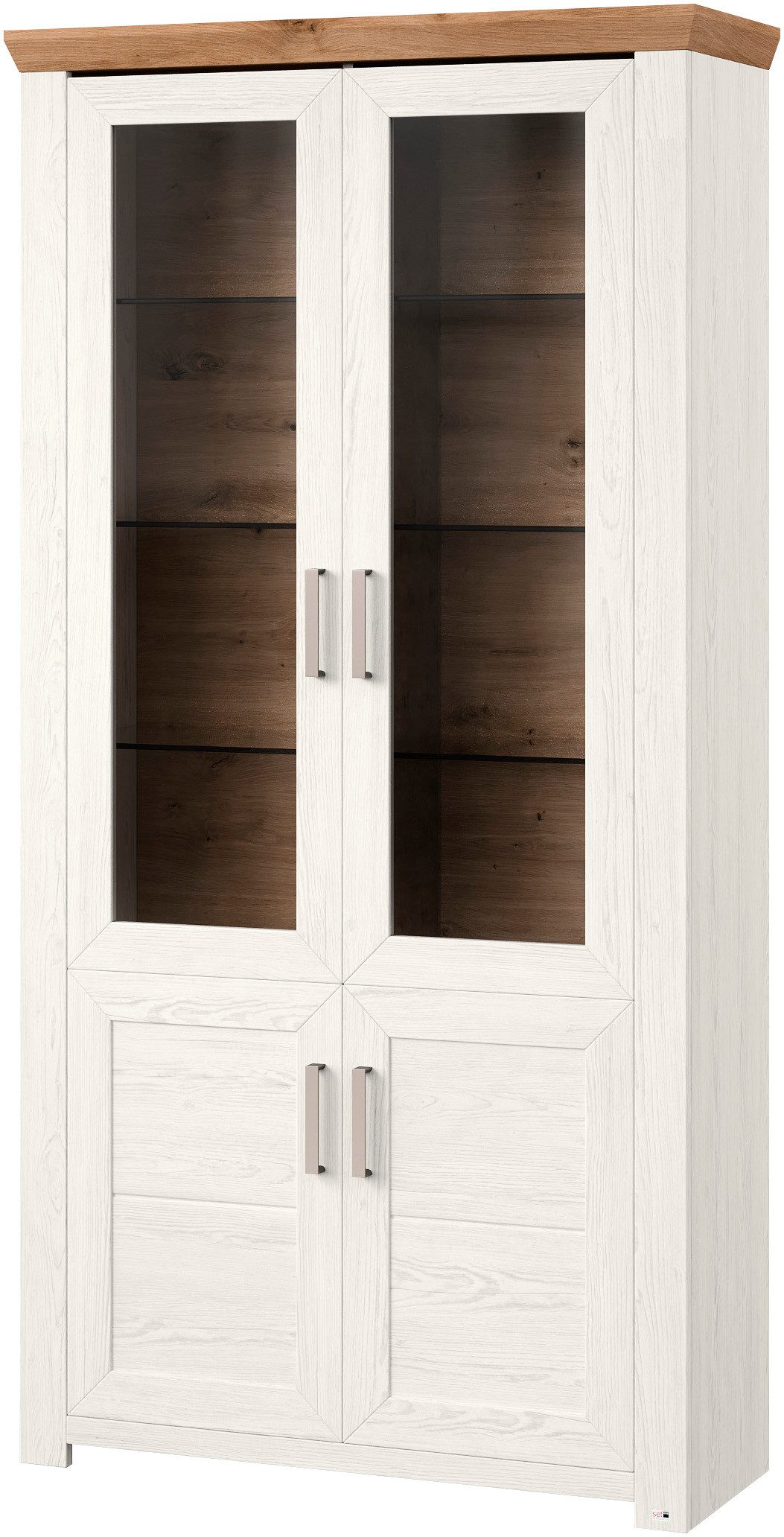 set one by Musterring Staande vitrinekast York Type 17, met twee glazen deuren, in 3 kleurvarianten, hoogte 207 cm