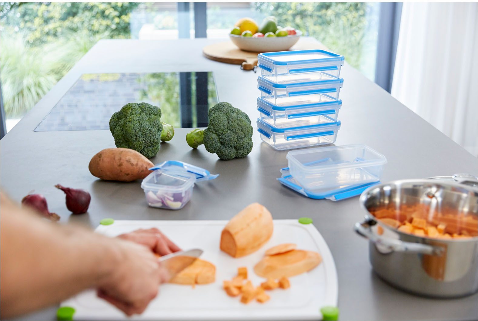 Emsa Vershoudtrommel Clip & Close Set, rechthoekig, 100 % dichte opbergdozen vaatwasser-, vries-, magnetronbestendig, made in germany (set, 10-delig)