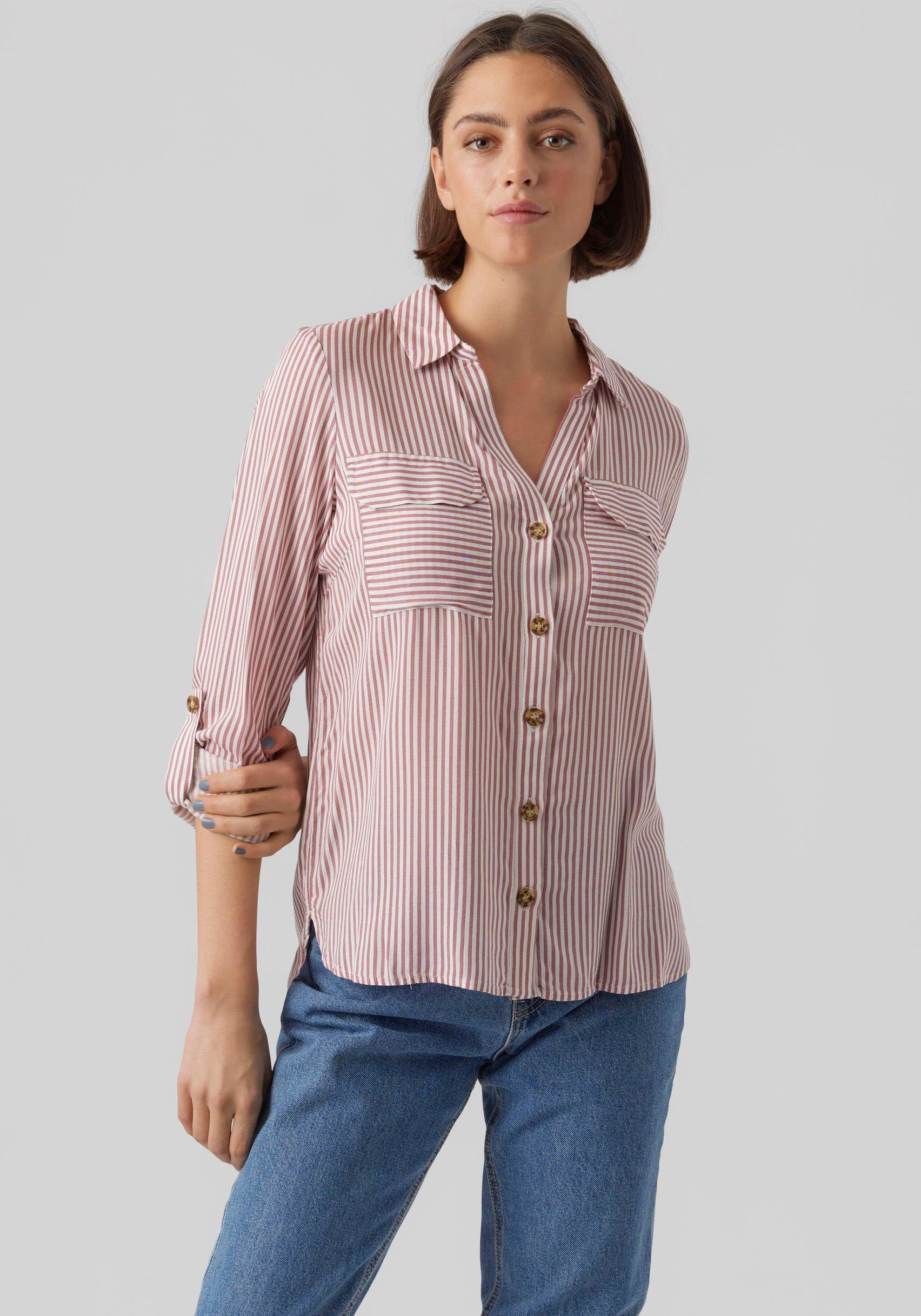 Vero Moda Overhemdblouse VMBUMPY L/S SHIRT NEW WVN GA NOOS dames dames overhemden maat XS (34) wit