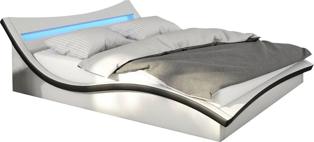 SalesFever Gestoffeerd bed met ledverlichting in het hoofdbord, design bed in een moderne look
