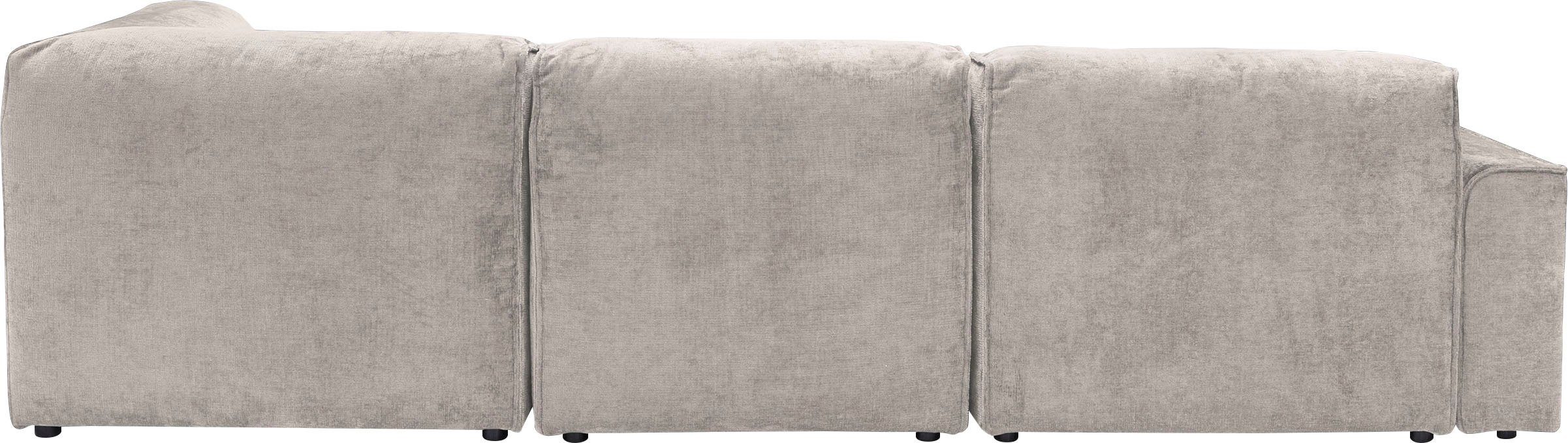 RAUM.ID Hoekbank Monolid L-vorm Afzonderlijke module voor combinatie op maat, bekleding in teddy-look (4-delig)