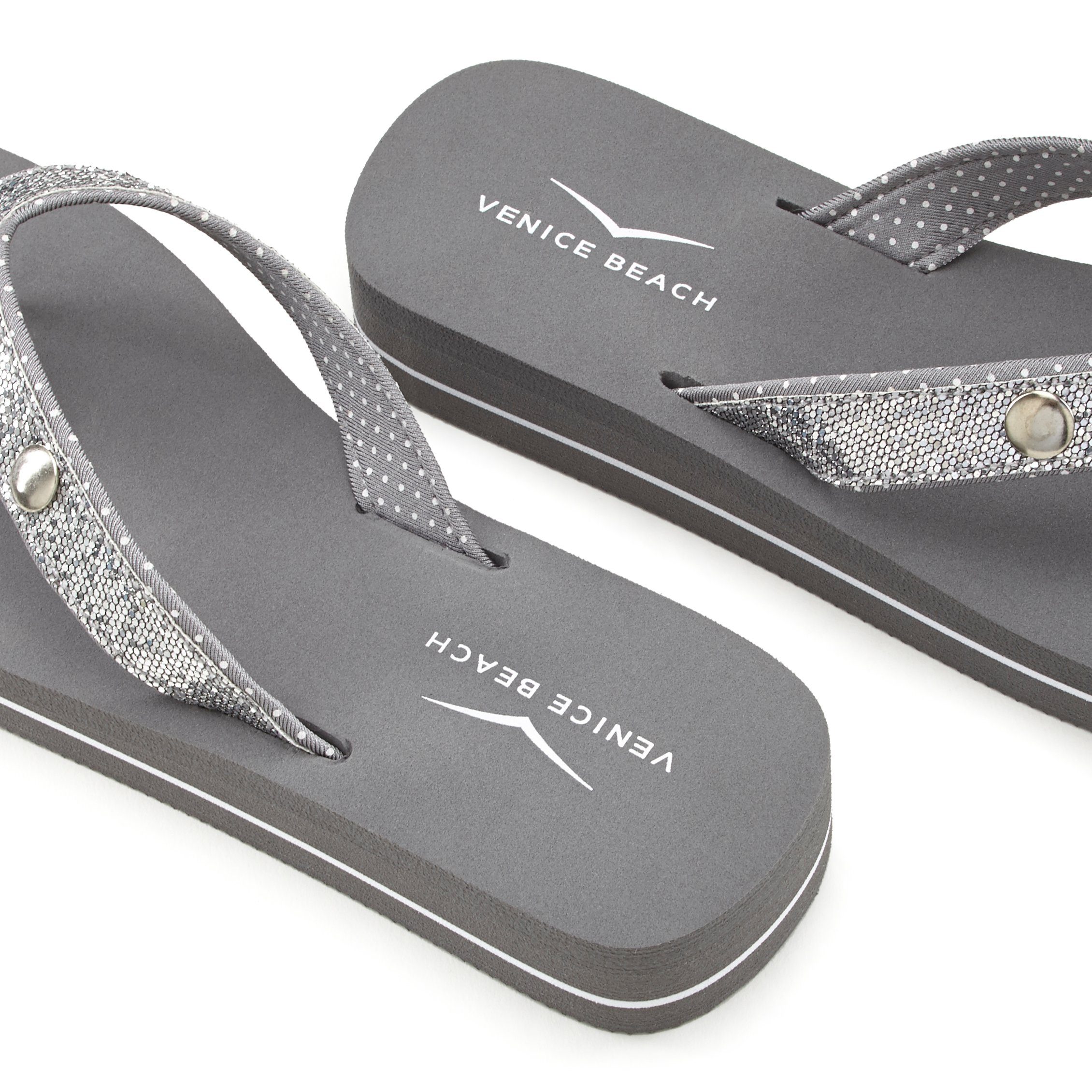 Venice Beach Badslippers Sandaal, pantoletten, badschoenen ultralicht met glitterband VEGAN