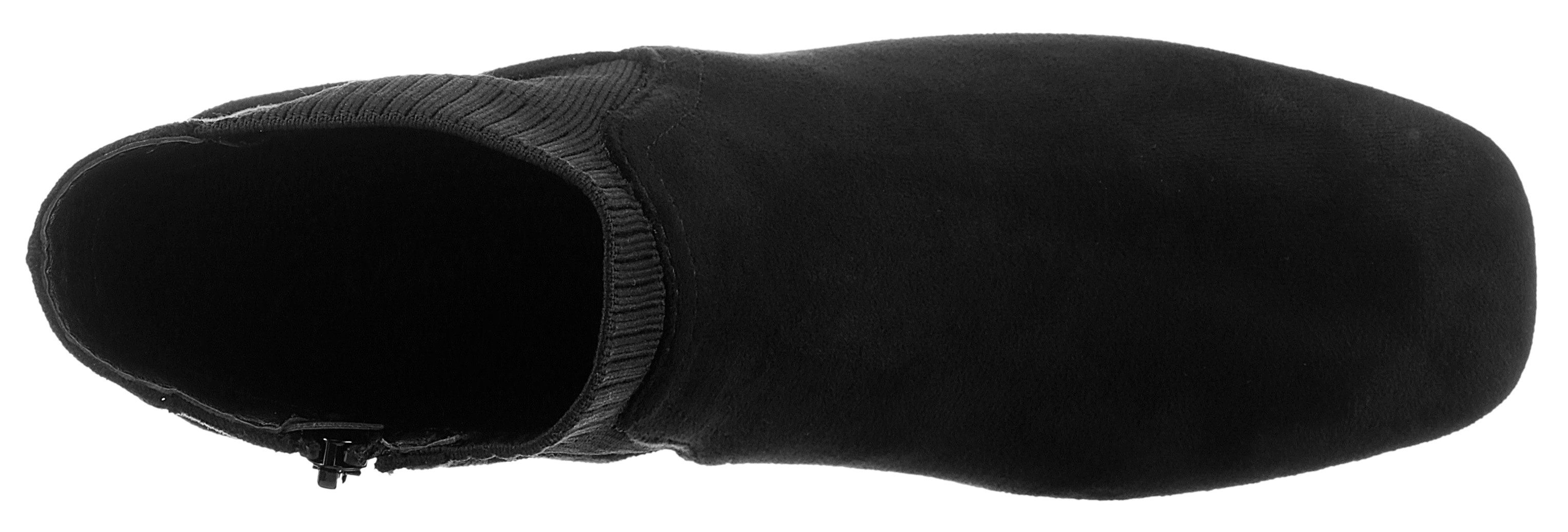 Aniston SHOES Laarsjes blokhak, vierkante vorm, met brei-inzet - nieuwe collectie