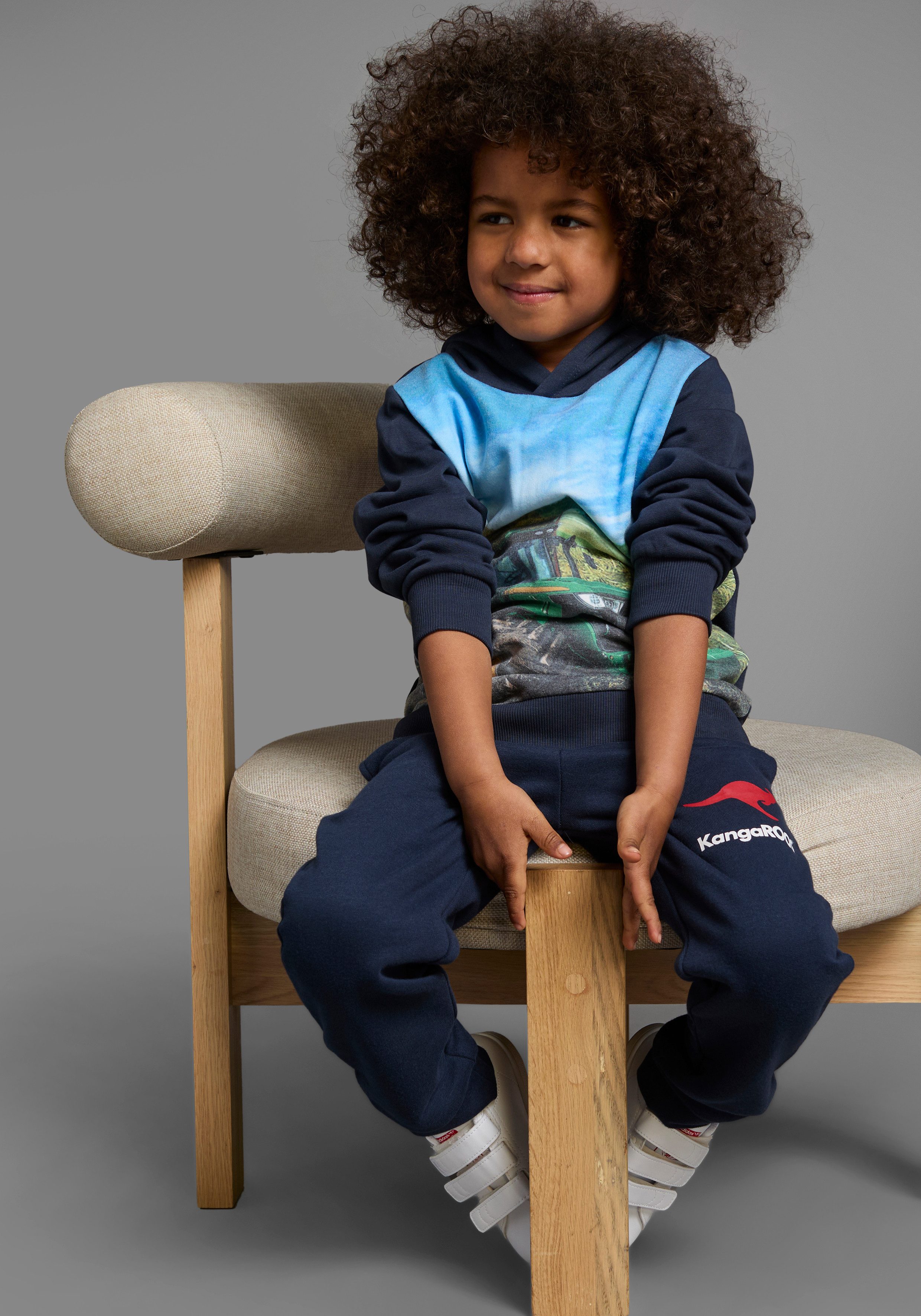 KIDSWORLD Hoodie Hot Wheels bedrukt ontwerp, van opgeruwde sweatstof, met ribboordjes