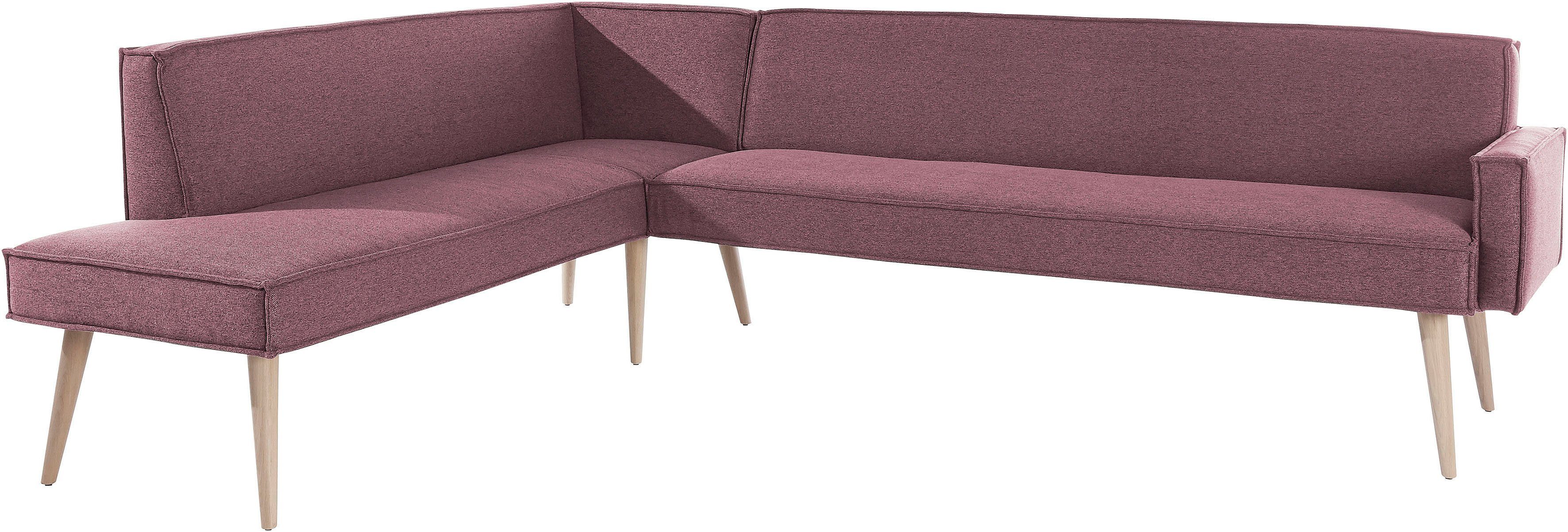 exxpo - sofa fashion Hoekbank Lungo, moderne paspelnaad, comfortabel en elegant, hoge houten voet