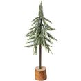 my home deco-boom janosch stam van de spar met besneeuwde twijgen op houten sokkel (1 stuk) groen