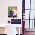 artland kapstok spa concept zen stenen orchideen van hout met 4 sleutelhaakjes – sleutelbord, sleutelborden, sleutelhouder, sleutelhanger voor de hal – stijl: modern roze