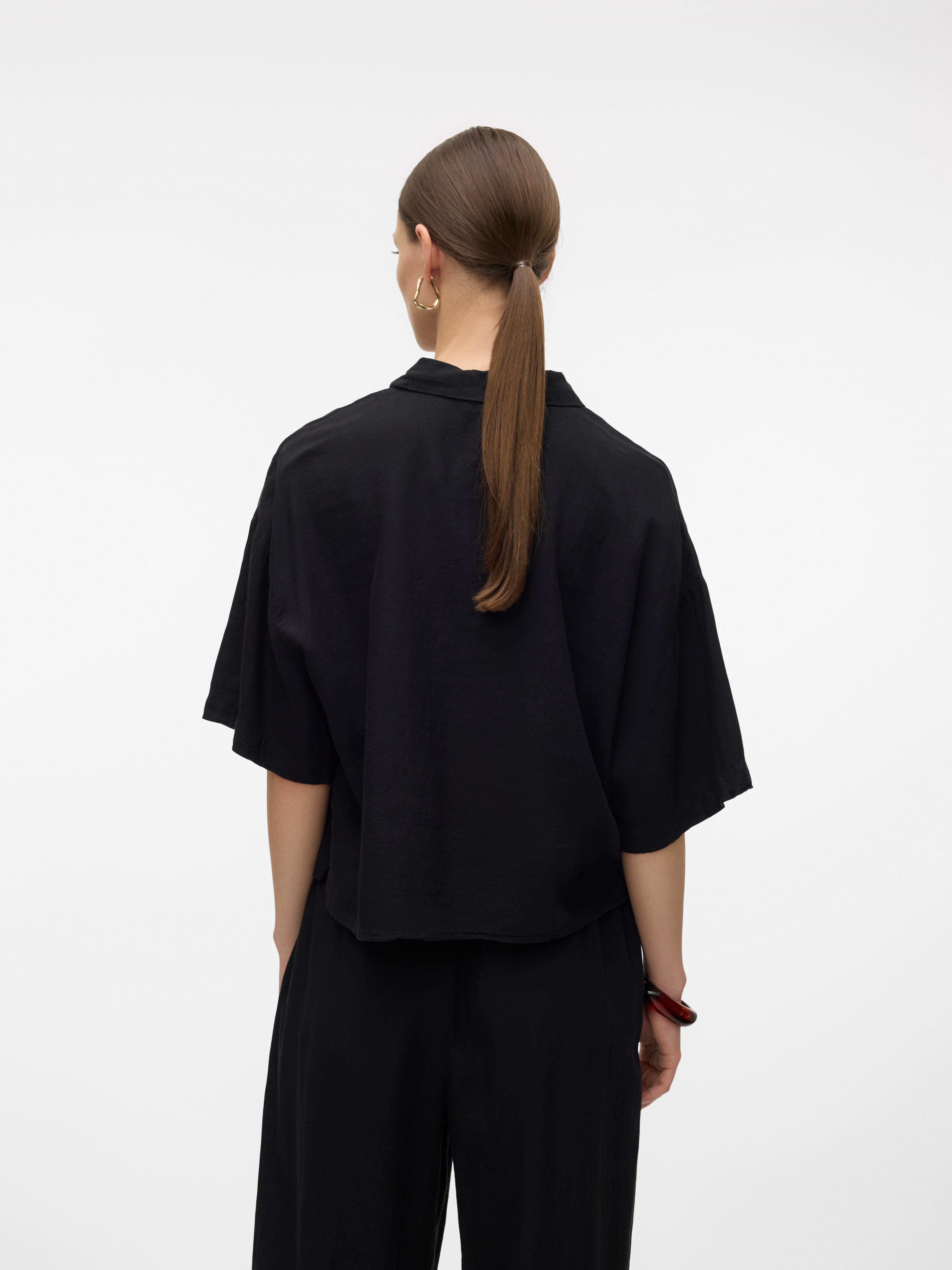 Vero Moda Overhemdblouse VMLINN LINEN 2 4 SHORT SHIRT WVN NOOS