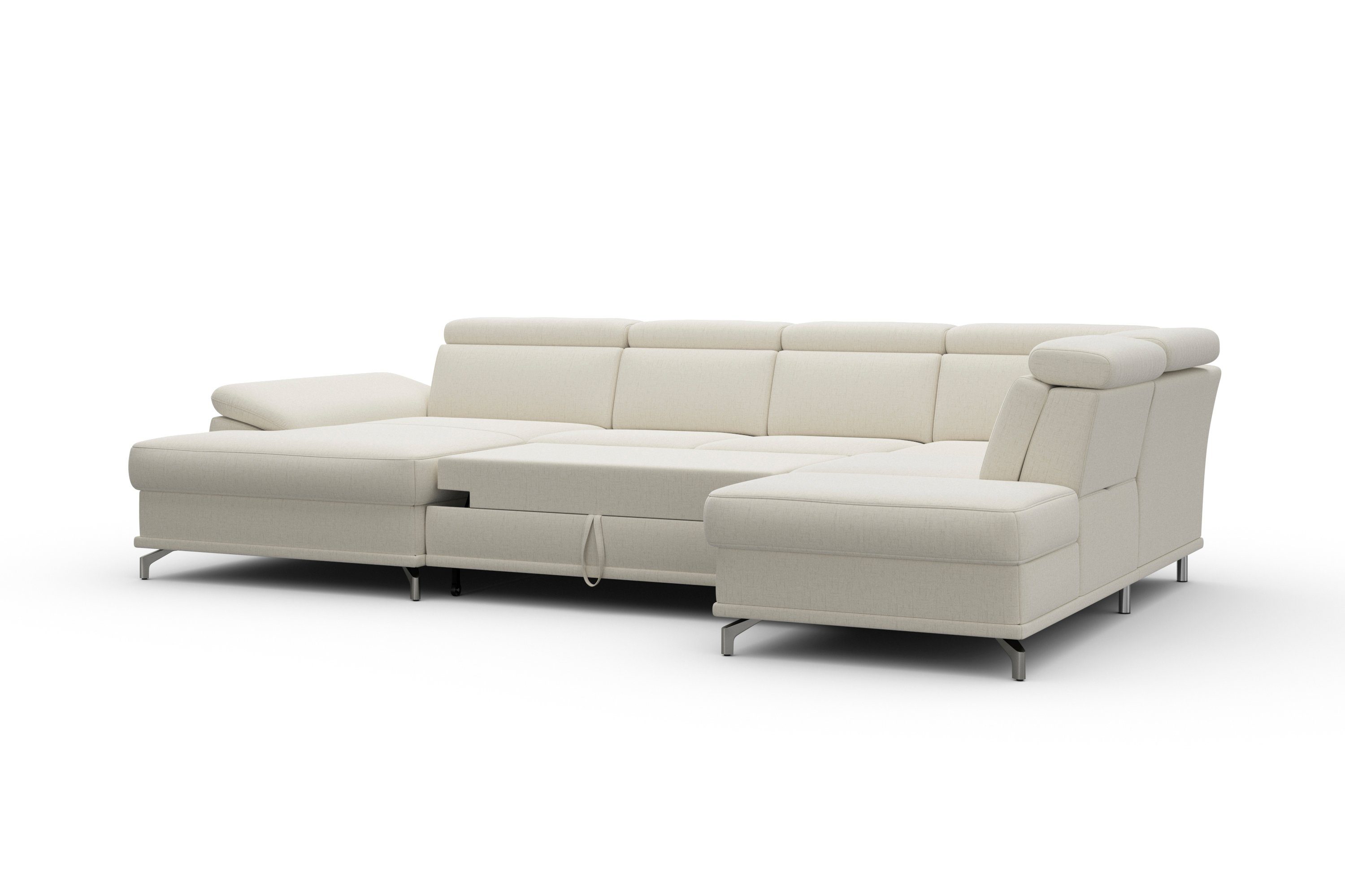 sit&more Zithoek Cabrio U-vorm, met zitdiepteverstelling, arm- en hoofdsteunverstelling