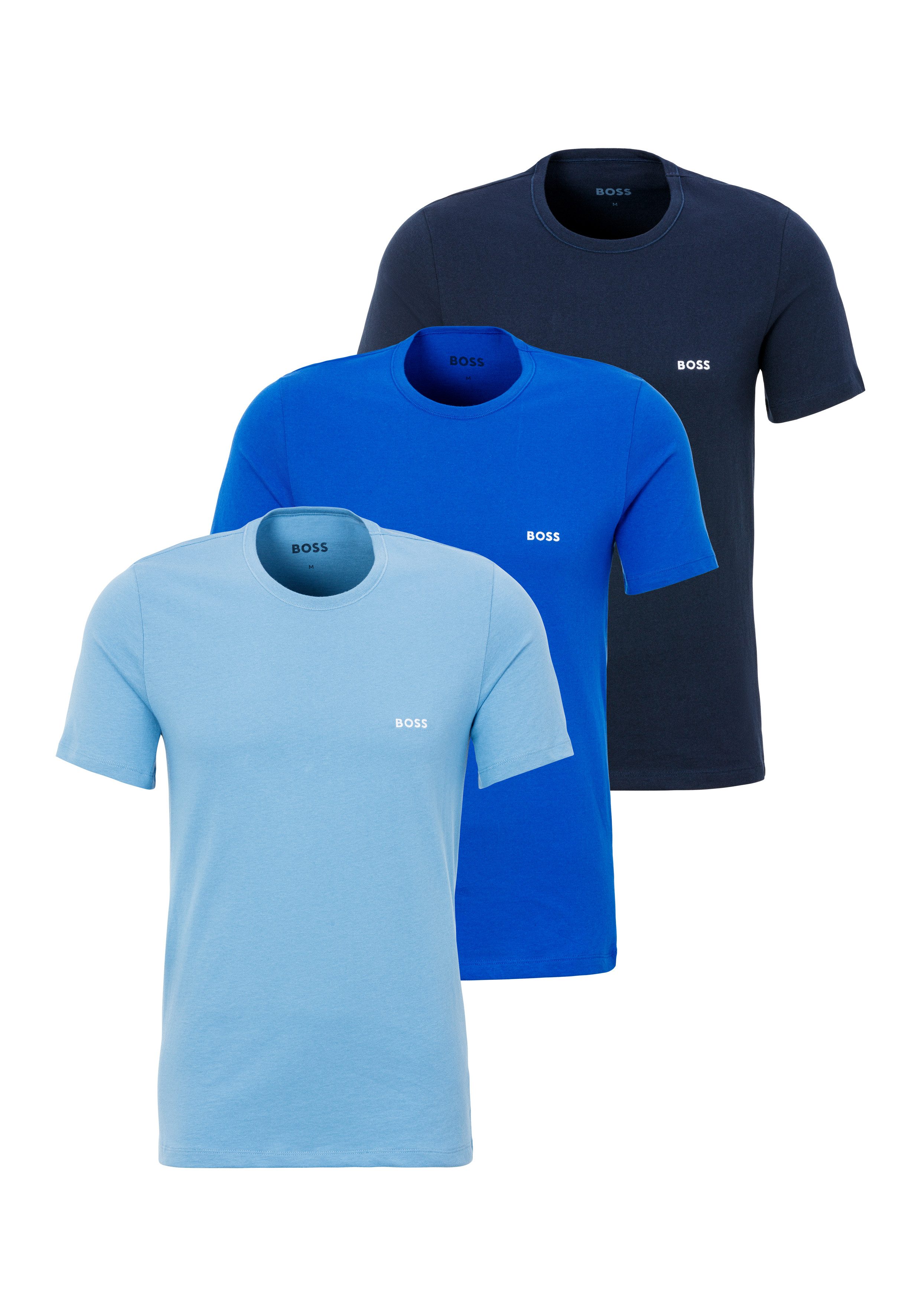 BOSS T-shirt TShirtRN 3P Classic met boss borduurwerk (set, 3-delig)