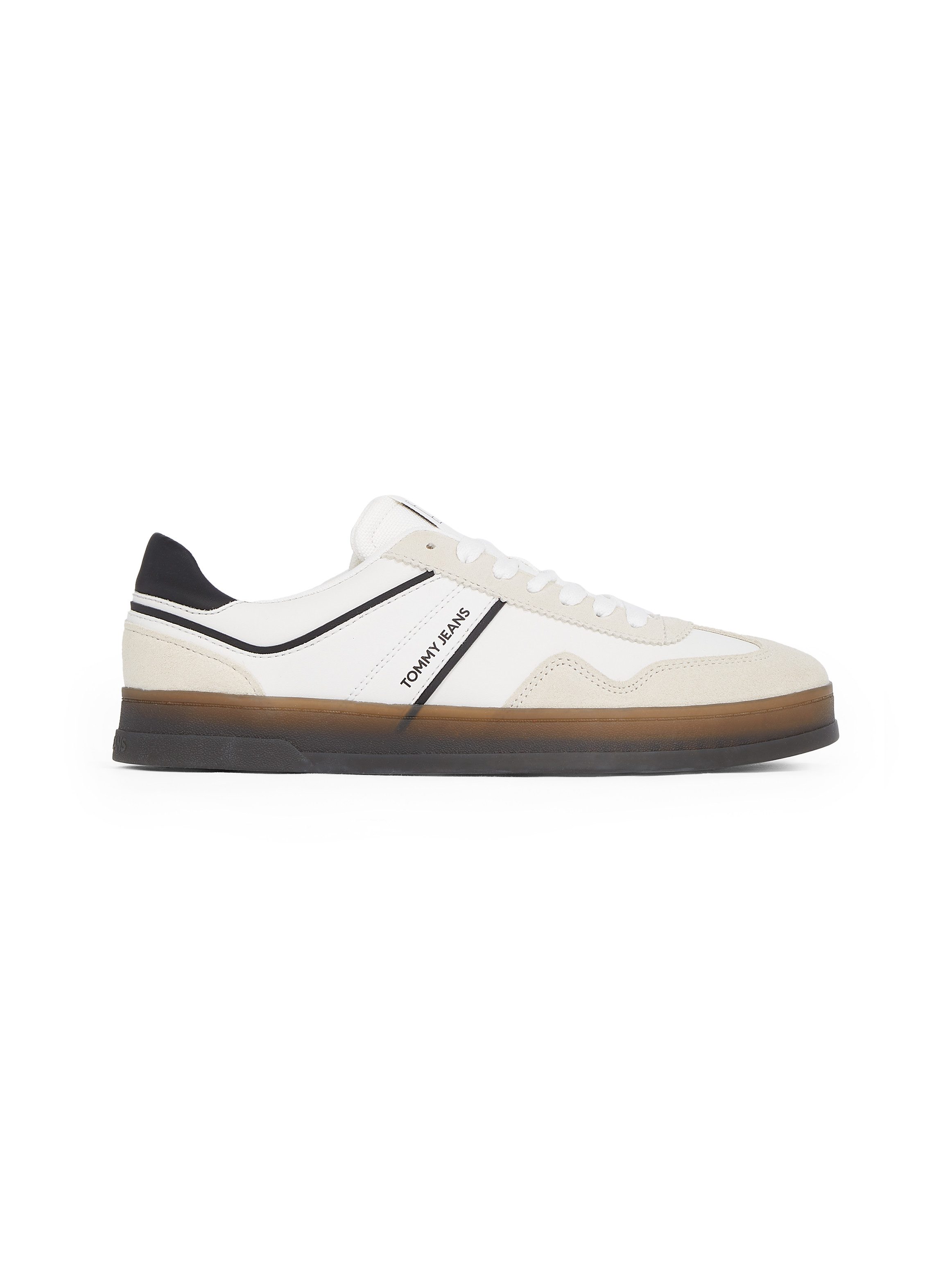 TOMMY JEANS Sneakers THE GREENWICH LEATHER vrijetijdsschoen, lage schoen, veterschoen met contrast bies