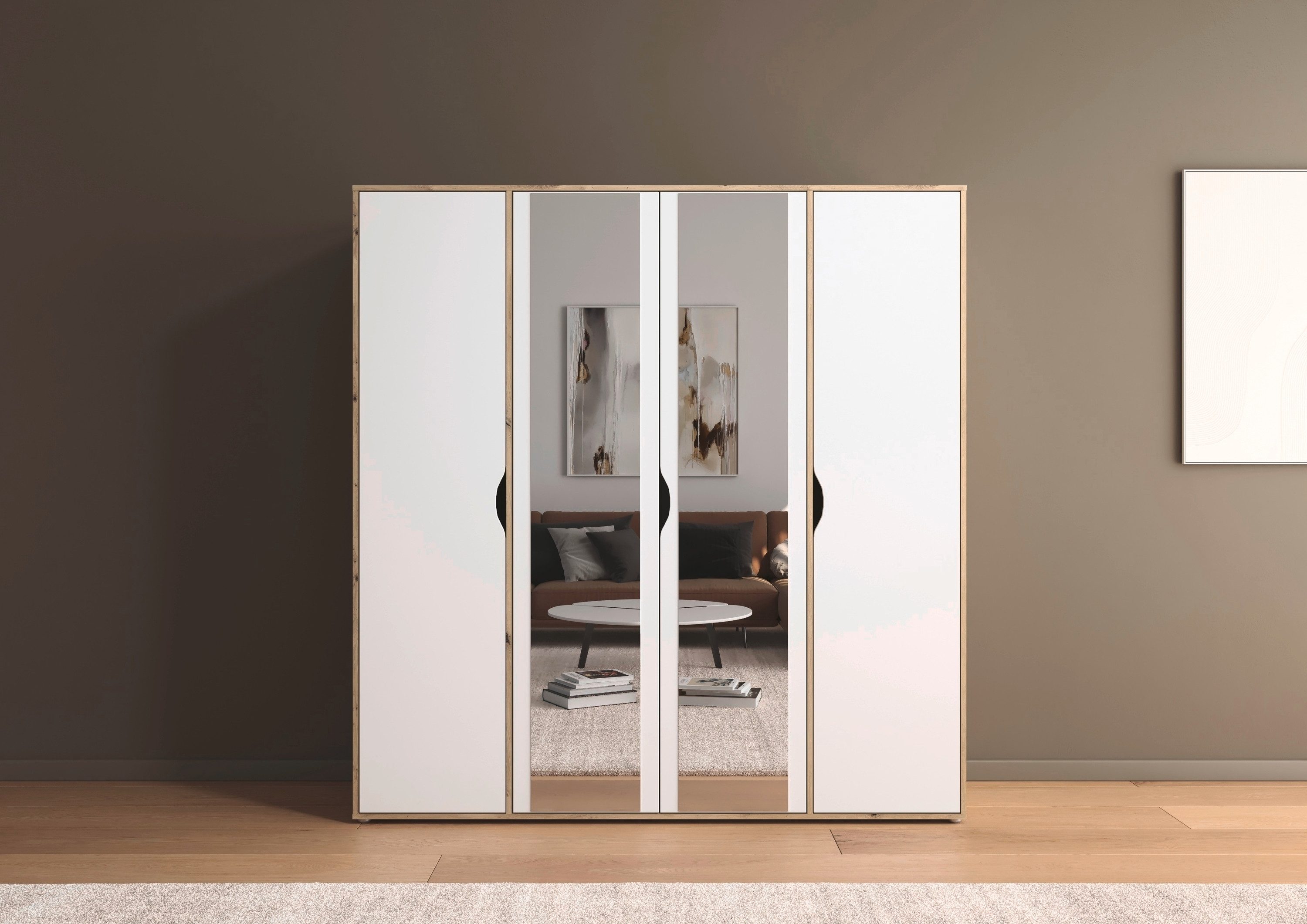 rauch Draaideurkast Kledingkast Kast Garderobe Wasmand NARAI met Spiegel Greefaansluitingen voor een greeploze look TOPSELLER MADE IN GERMANY
