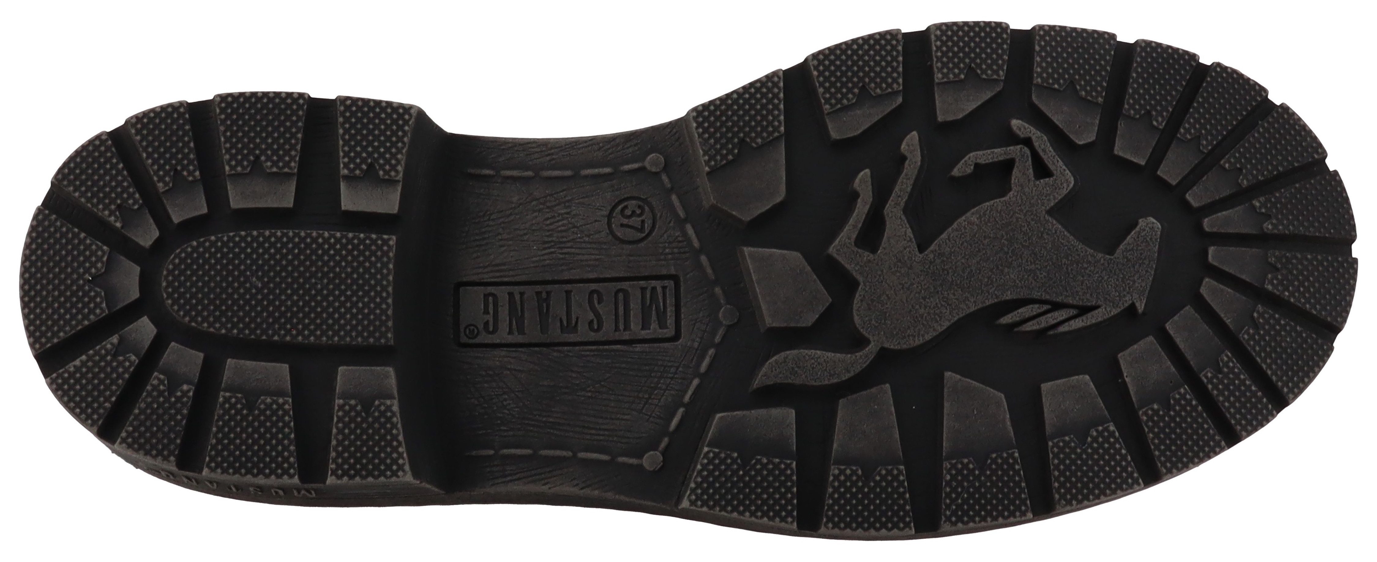 Mustang Shoes Winterlaarzen Bienke Biker boots met blokhak en sierriem