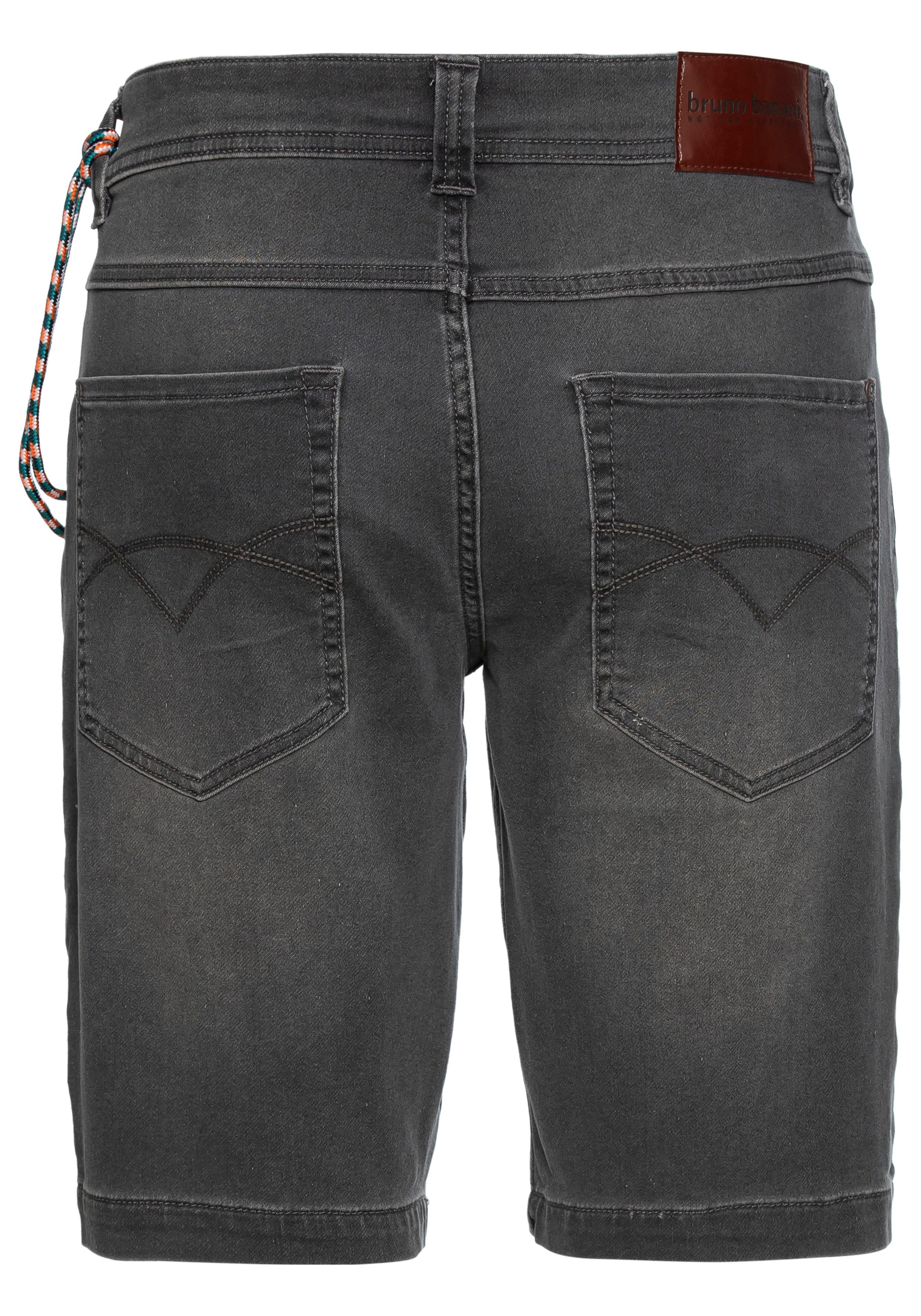 Bruno Banani Jeansshort comfortabele pasvorm, rechte pasvorm, met praktische zakken (set, 2-delig, Met band)