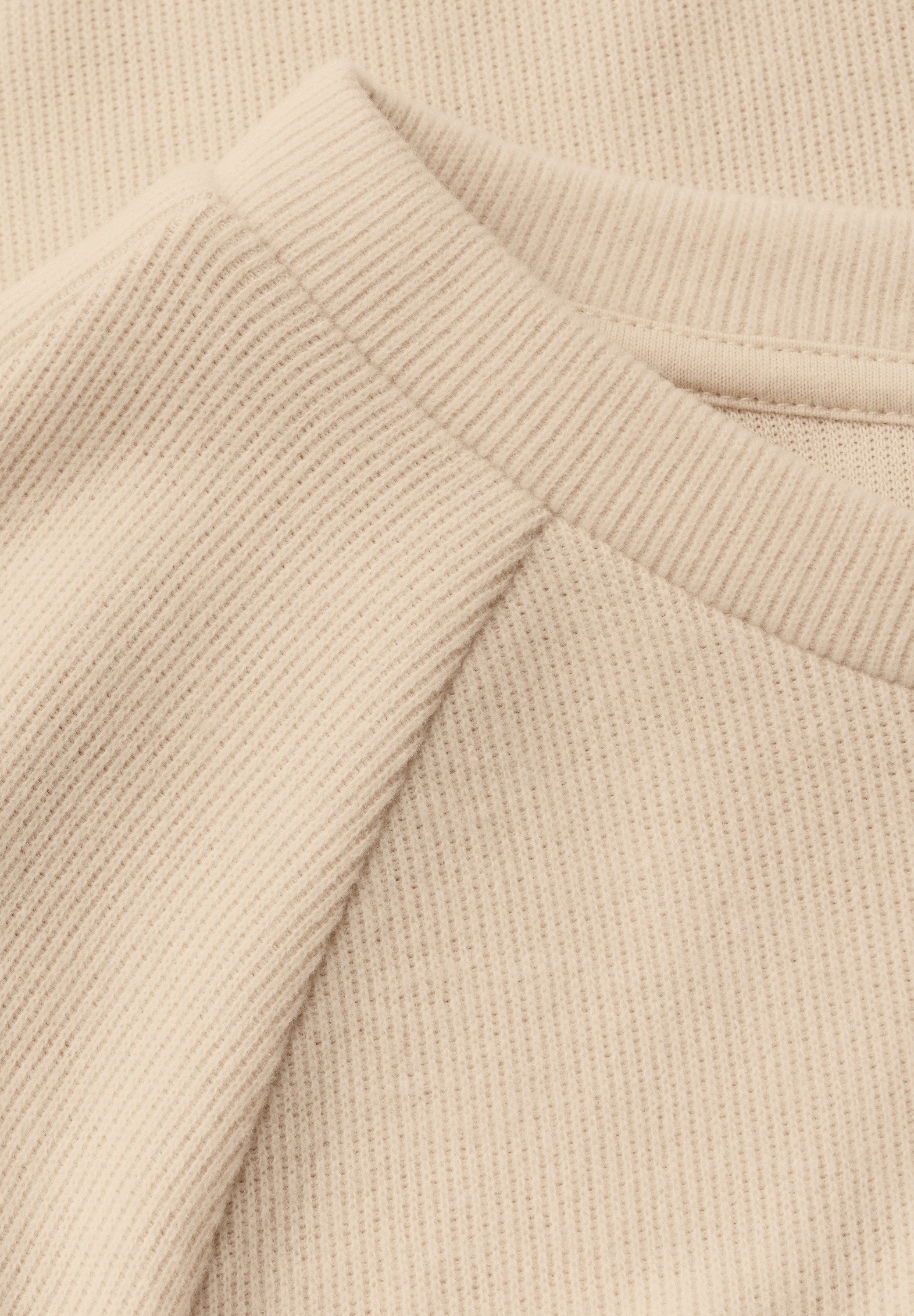 STREET ONE Sweater met u-hals en in fijne structuur-look