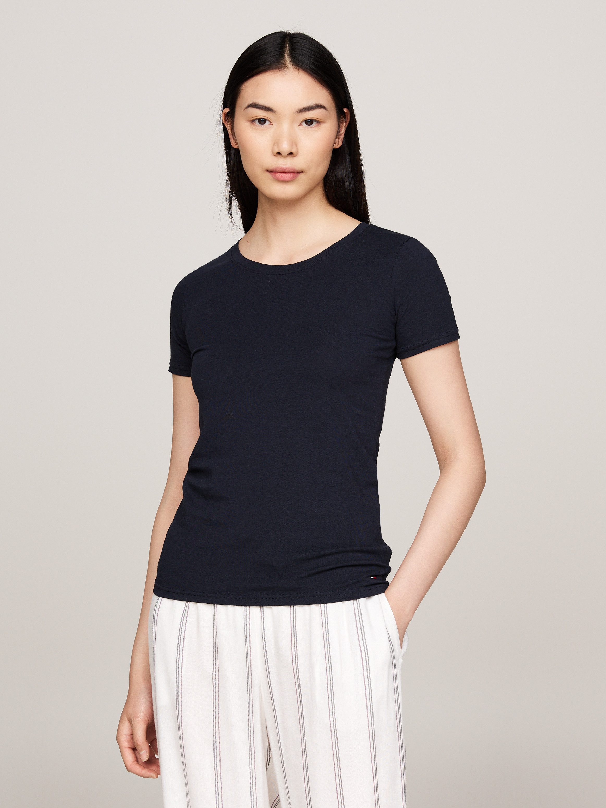 Tommy Hilfiger Underwear T-shirt met geborduurd logo (set 2-delig 2 stuks)