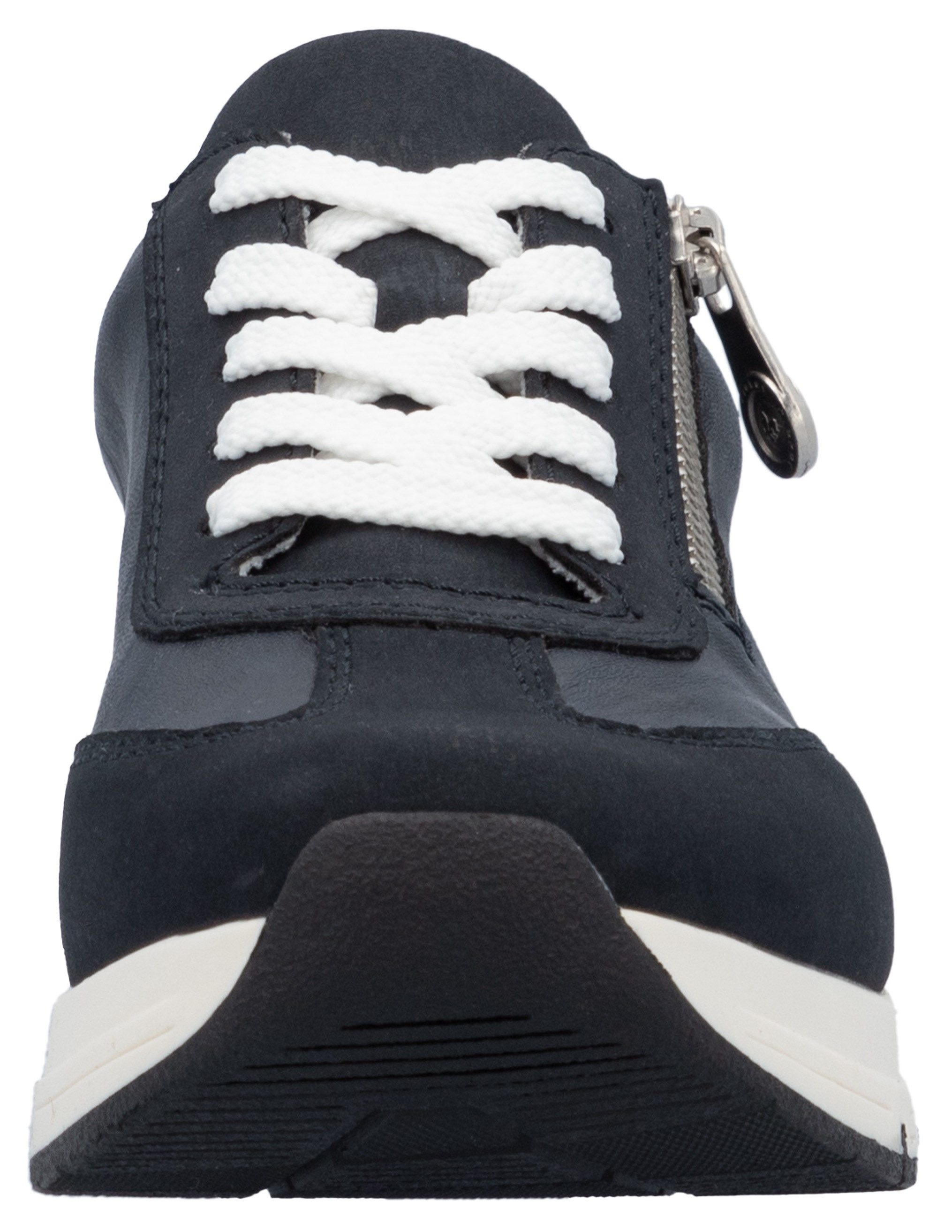 Rieker Sneakers met sleehak , lage schoen, vrijetijdsschoen, veterschoen met touwachtige ritssluiting