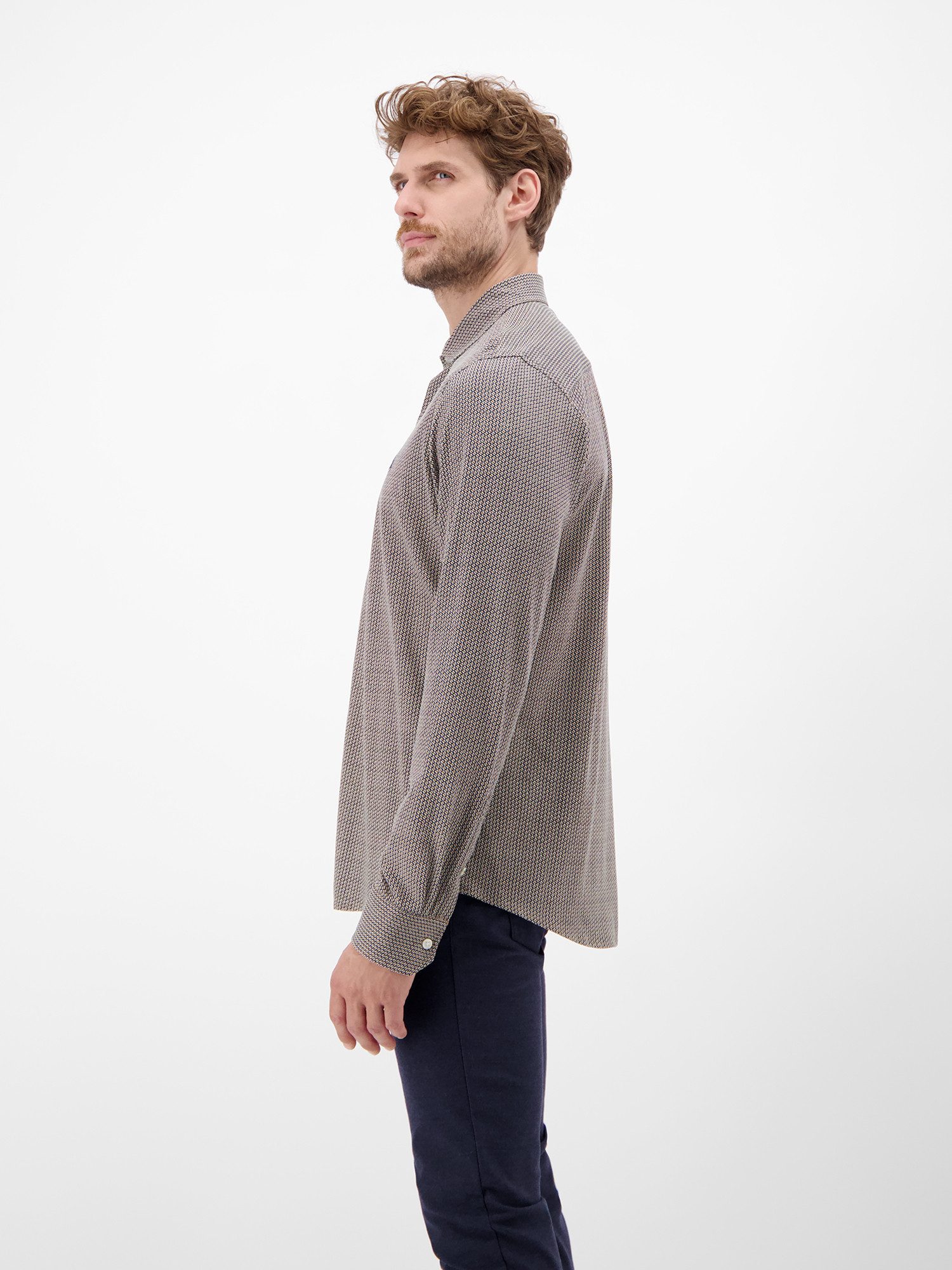 Lerros Geruit overhemd LERROS Shirt met lange mouwen met Minimaal-ruitpatroon